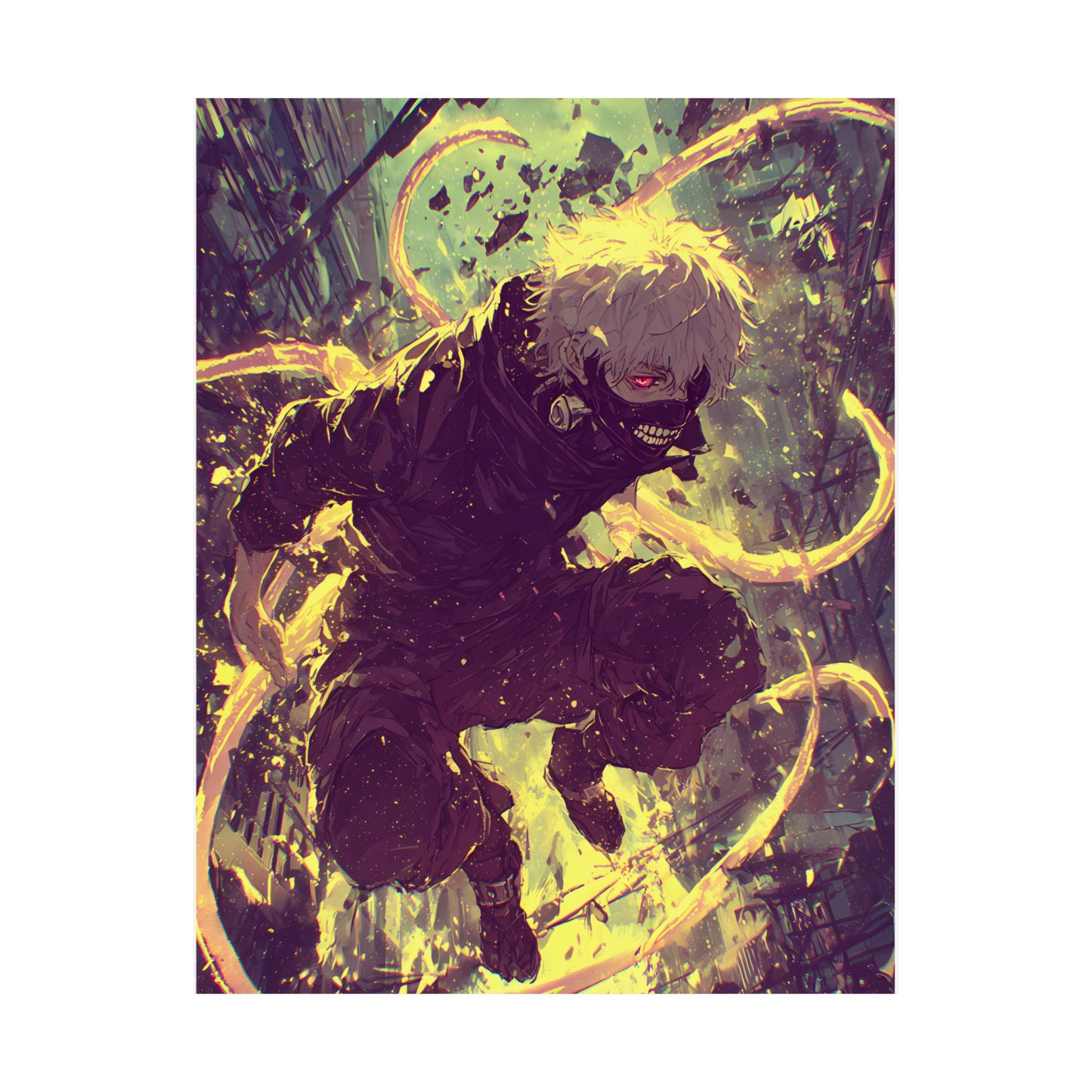 Tokyo Ghoul One Eyed Ghoul Kaneki Ken Anime Fan Art Matte Vertical Poster Wall Art
