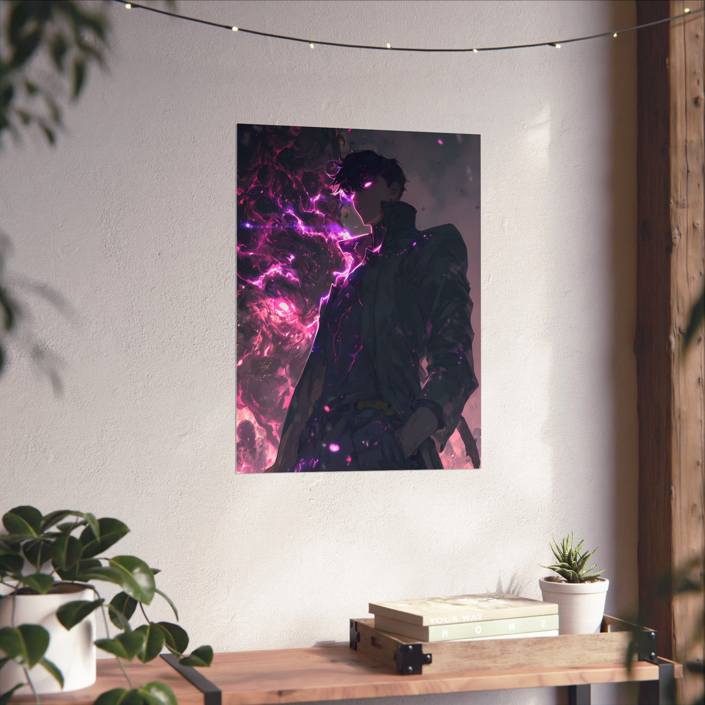 Solo Leveling Sung Jinwoo Shadow Monarch Anime Fan Art Matte Vertical Poster Wall Art