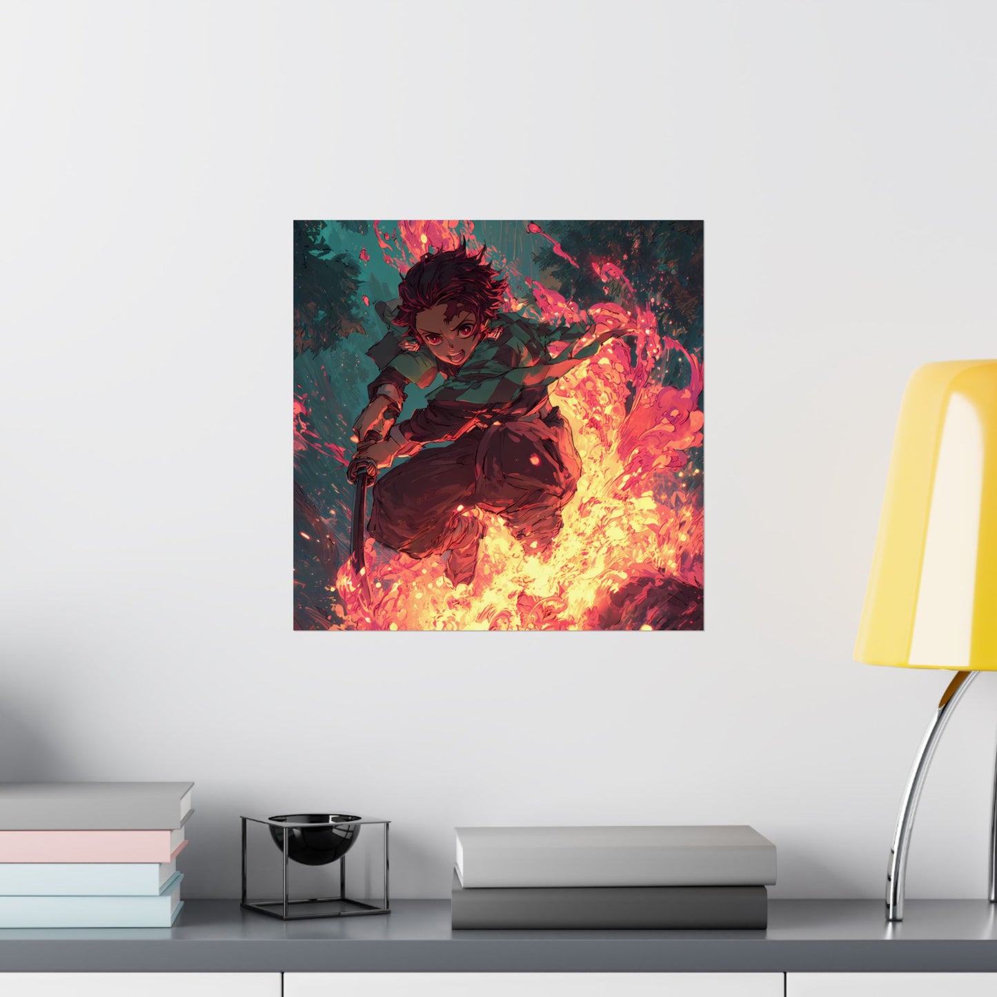 Tanjiro Kamado Hinokami Kagura, Demon Slayer Anime Matte Vertical Poster Wall Art