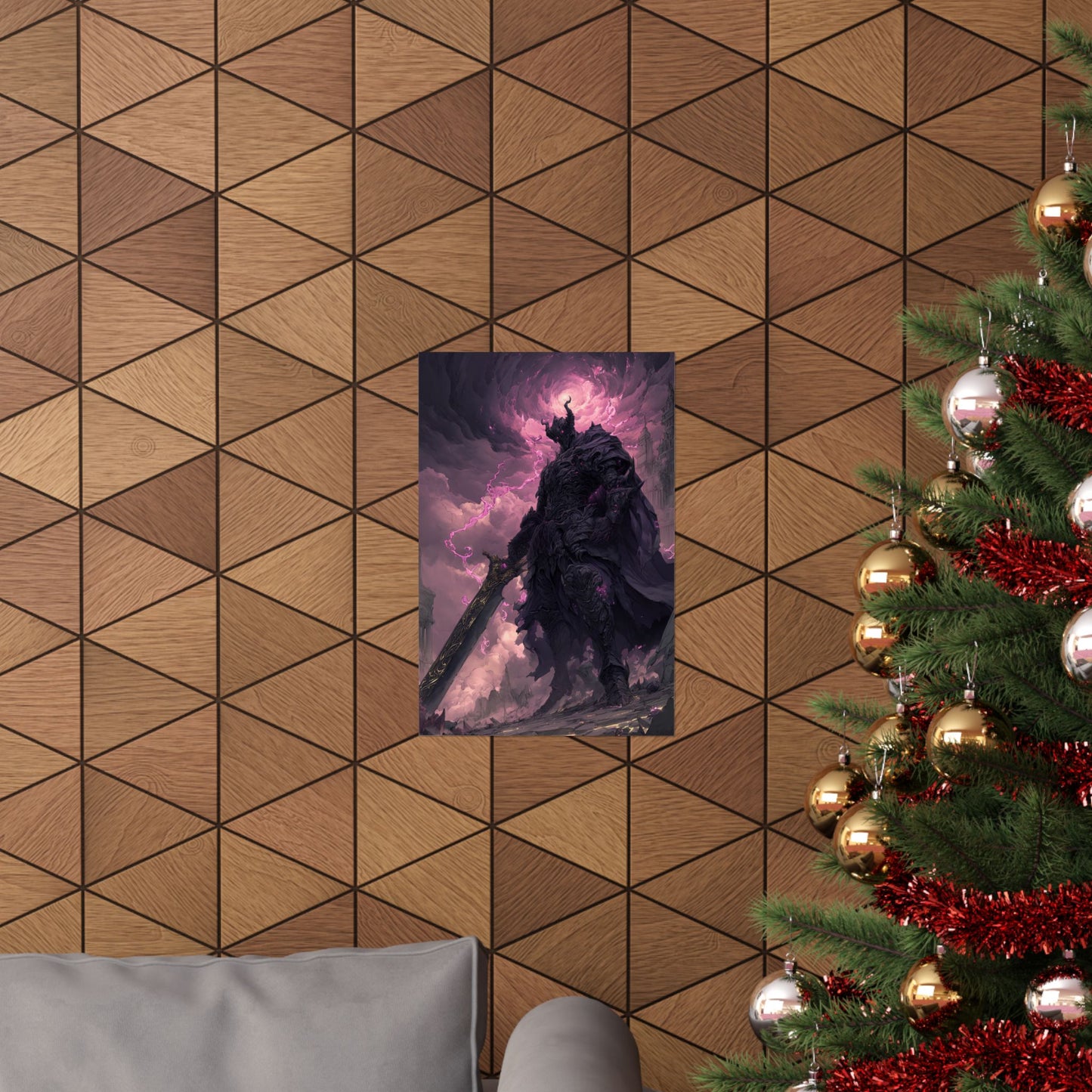 Dark Elemental Knight, Original Anime Art Matte Vertical Poster Wall Art