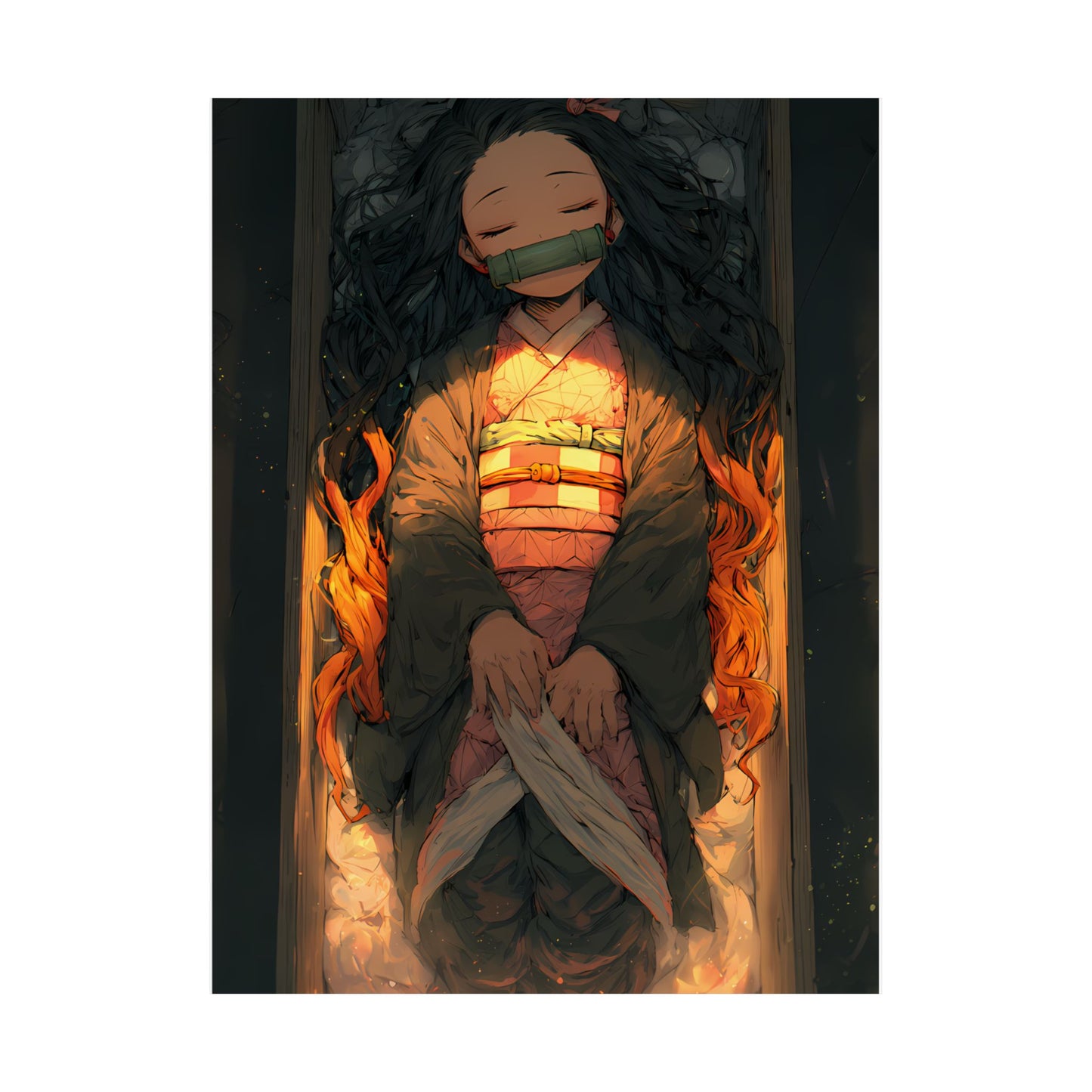 Sleeping Nezuko, Demon Slayer Anime Matte Vertical Poster Wall Art