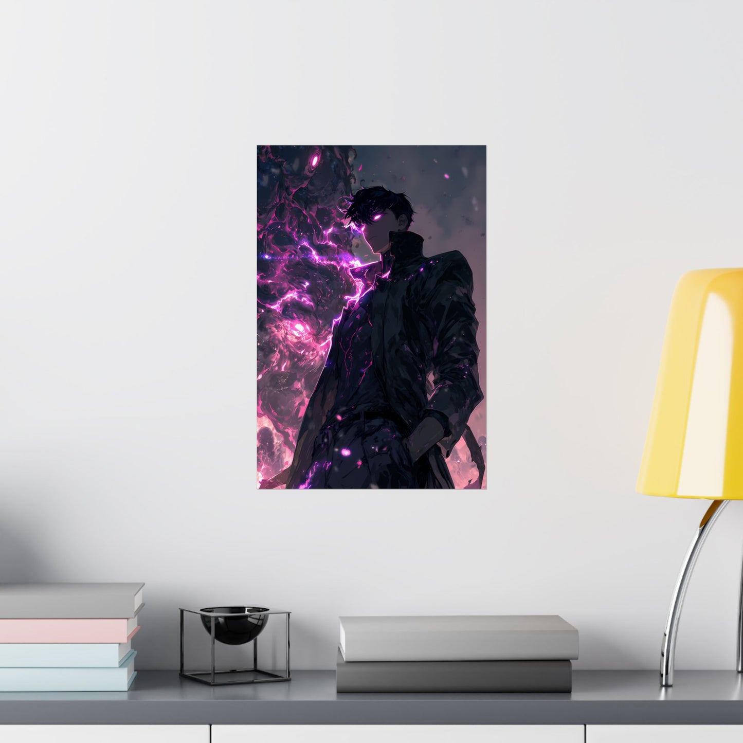 Solo Leveling Sung Jinwoo Shadow Monarch Anime Fan Art Matte Vertical Poster Wall Art