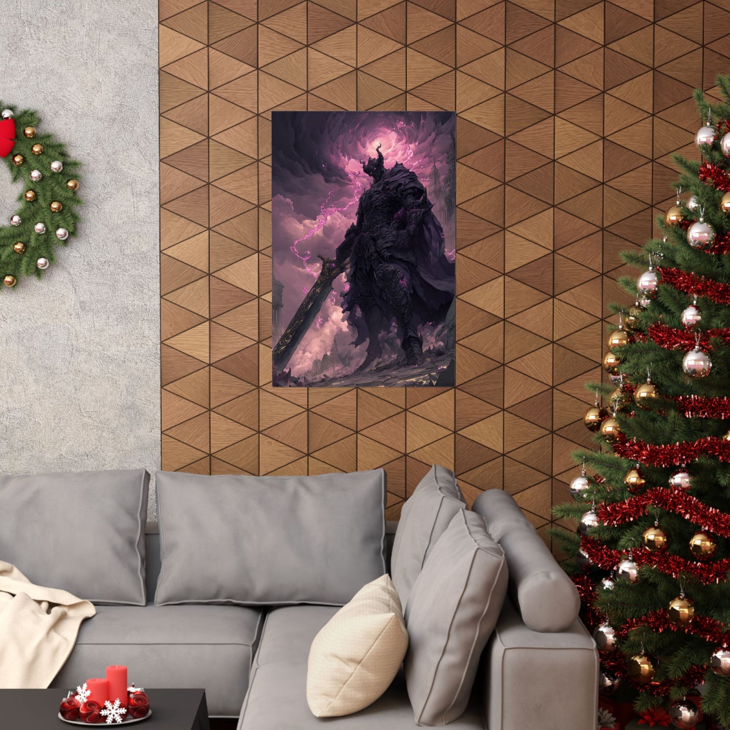 Dark Elemental Knight, Original Anime Art Matte Vertical Poster Wall Art