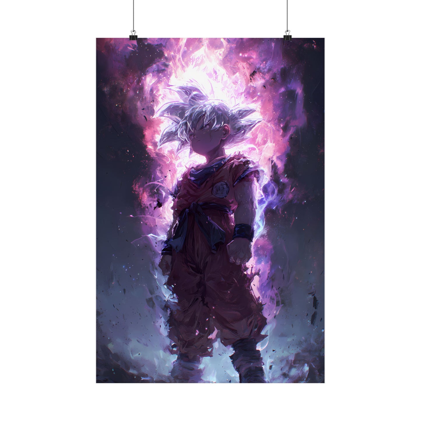 Ultra Instinct Kid Goku, UI Dragon Ball Super Matte Vertical Poster Wall Art