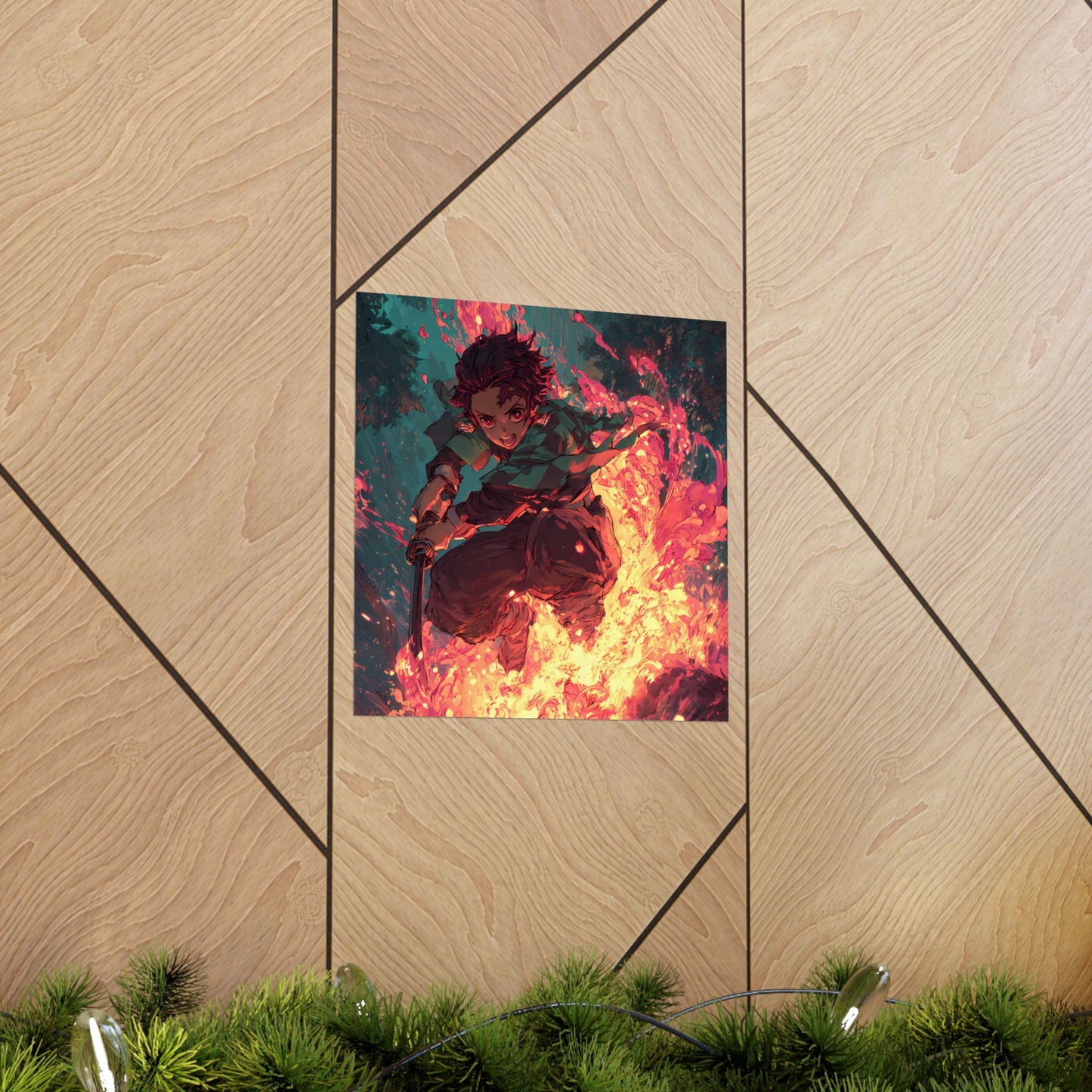 Tanjiro Kamado Hinokami Kagura, Demon Slayer Anime Matte Vertical Poster Wall Art