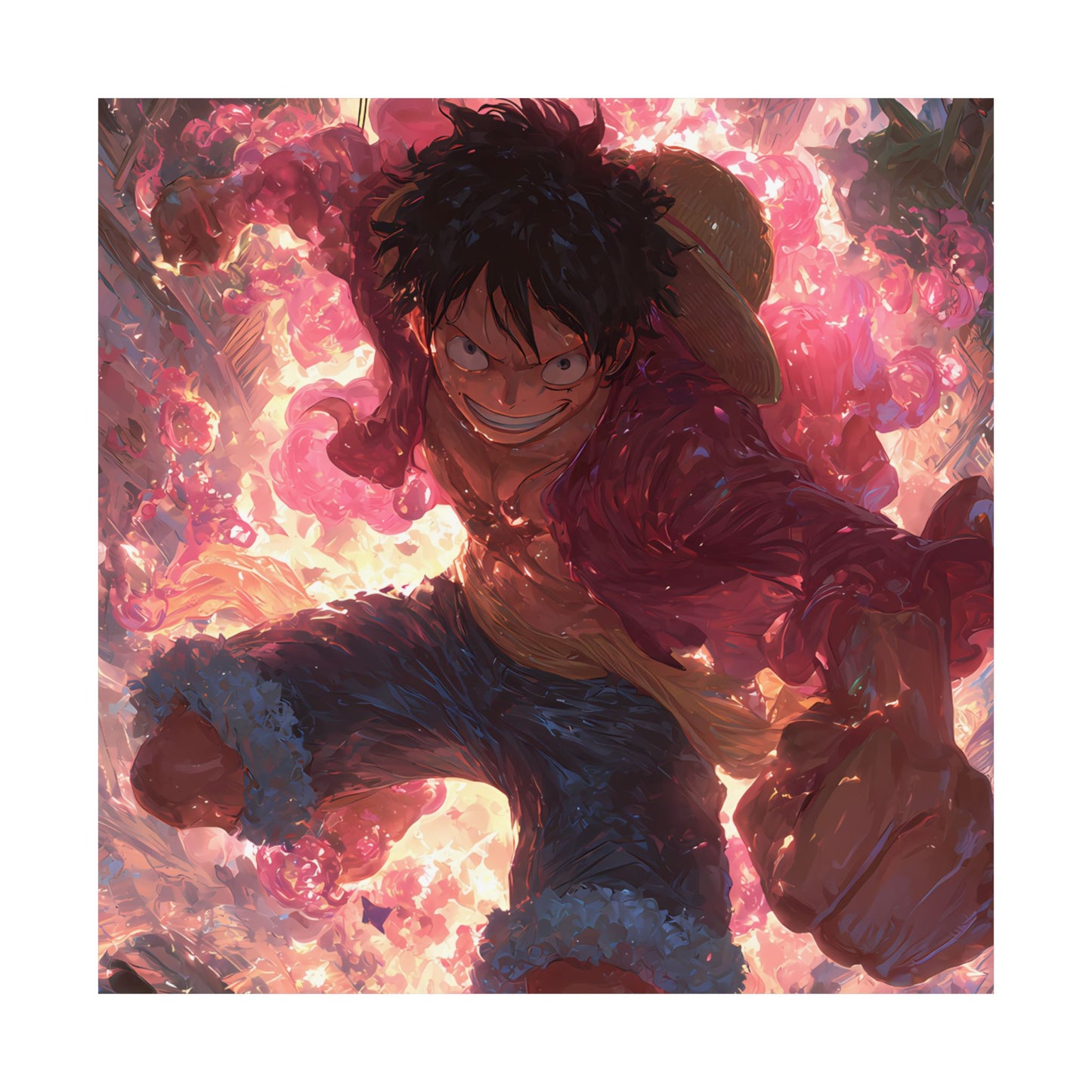 Monkey D. Luffy, One Piece Anime Gomu Gomu No Mi Matte Vertical Poster Wall Art