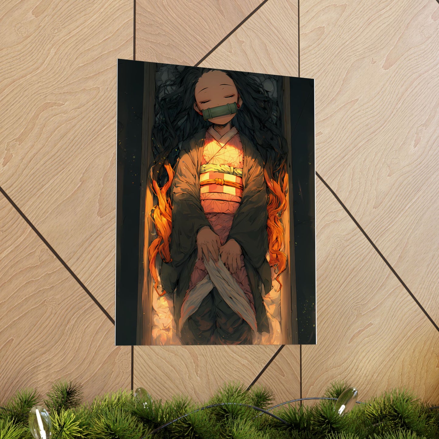 Sleeping Nezuko, Demon Slayer Anime Matte Vertical Poster Wall Art