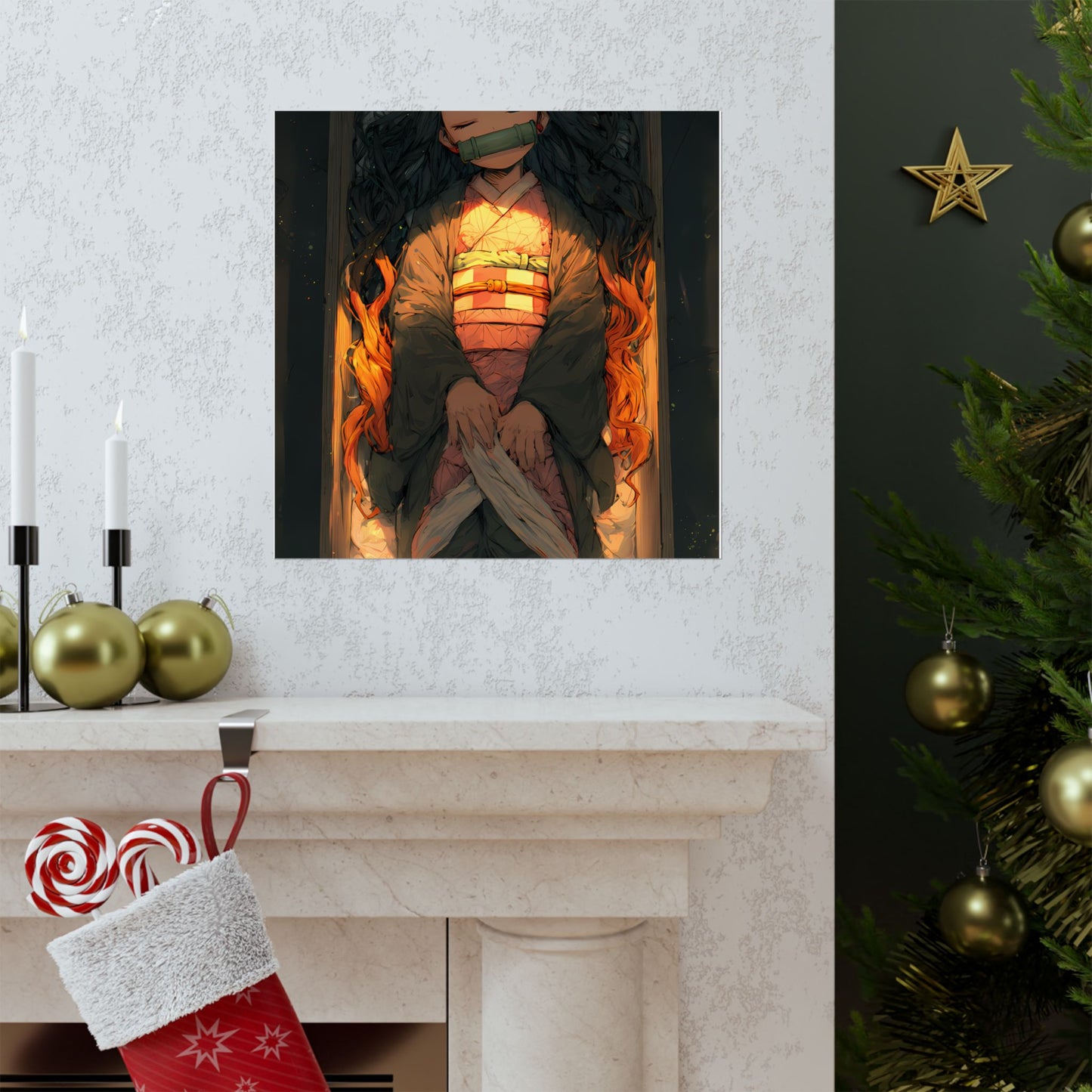 Sleeping Nezuko, Demon Slayer Anime Matte Vertical Poster Wall Art