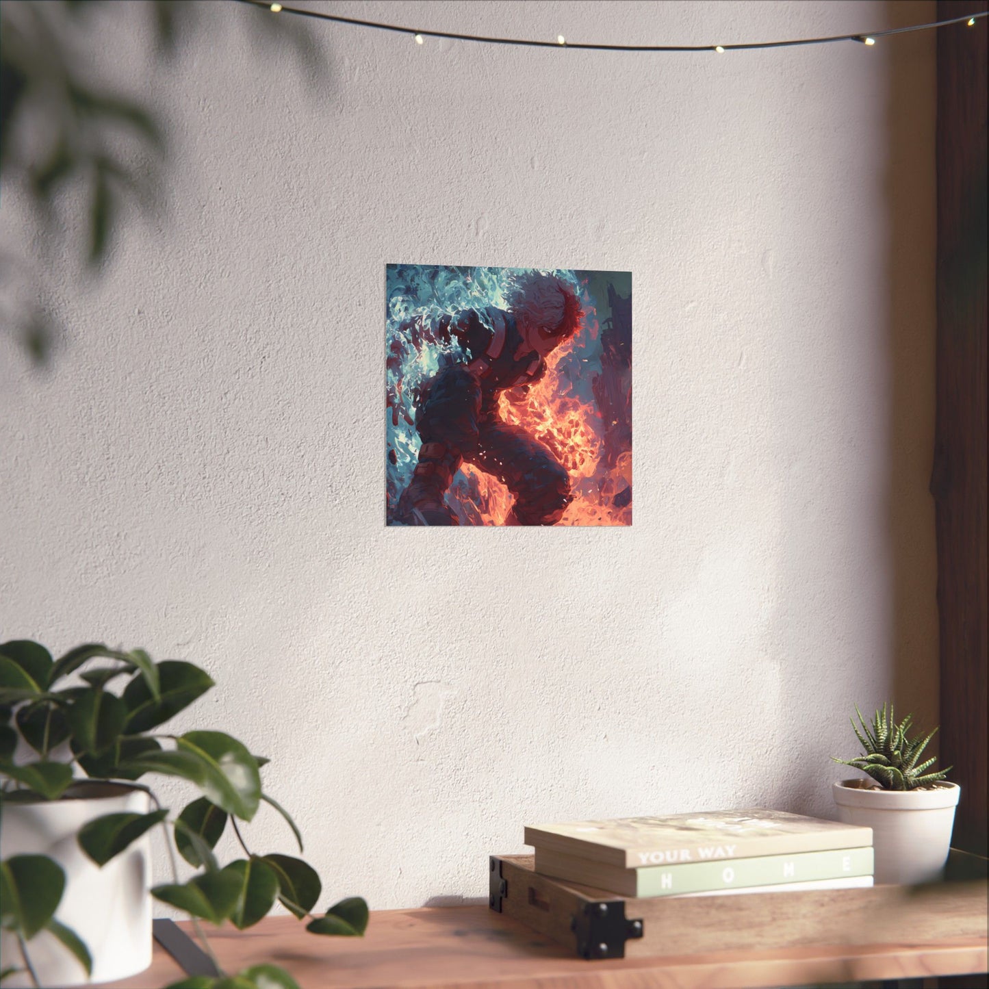 Icy Flames Shoto Todoroki My Hero Academia Anime Matte Vertical Poster Wall Art
