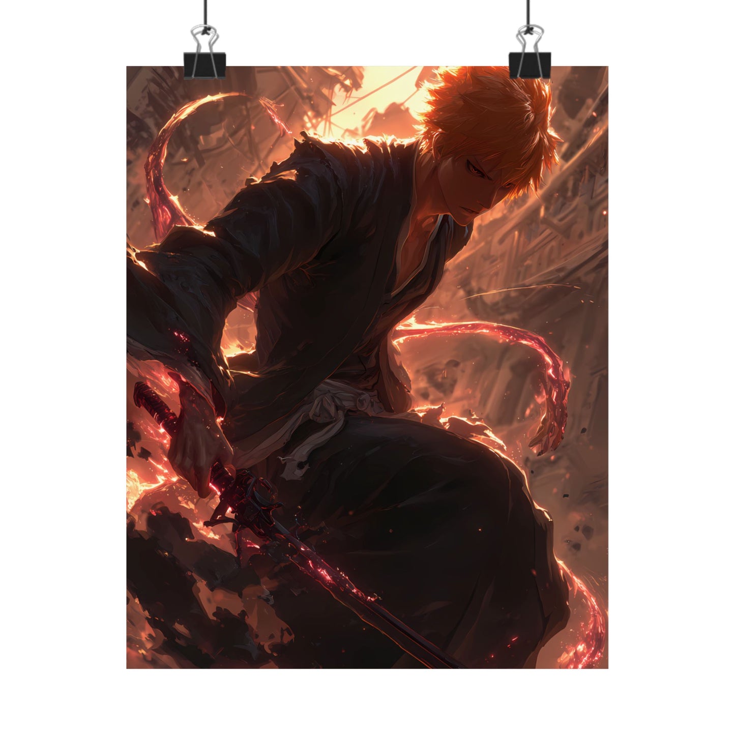 Ichigo Kurosaki Bleach Thousand Year Blood War Anime Matte Vertical Poster Wall Art