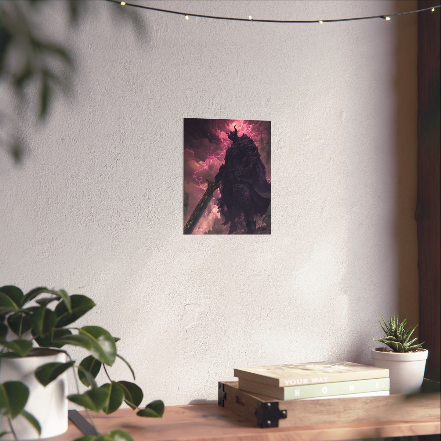 Dark Elemental Knight, Original Anime Art Matte Vertical Poster Wall Art