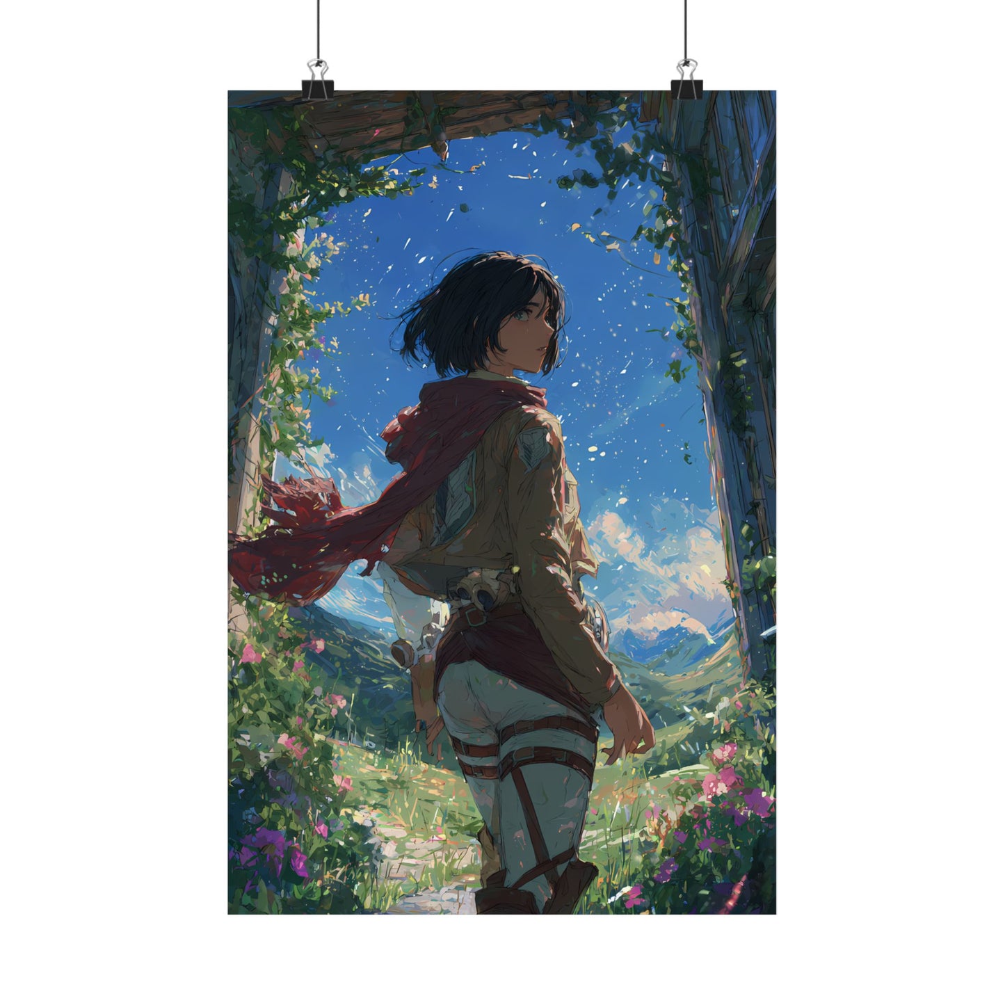 Mikasa Ackerman, Attack On Titan Anime Fan Art Matte Vertical Poster Wall Art