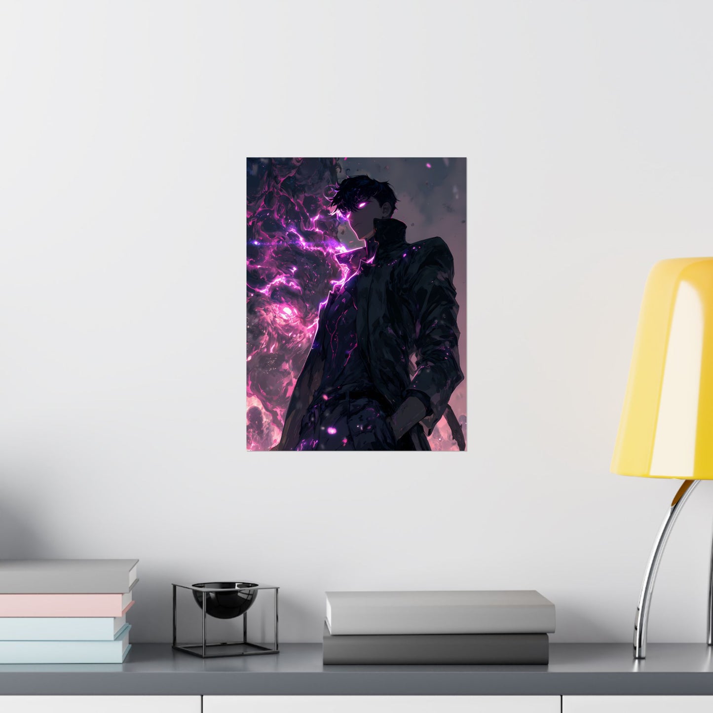 Solo Leveling Sung Jinwoo Shadow Monarch Anime Fan Art Matte Vertical Poster Wall Art