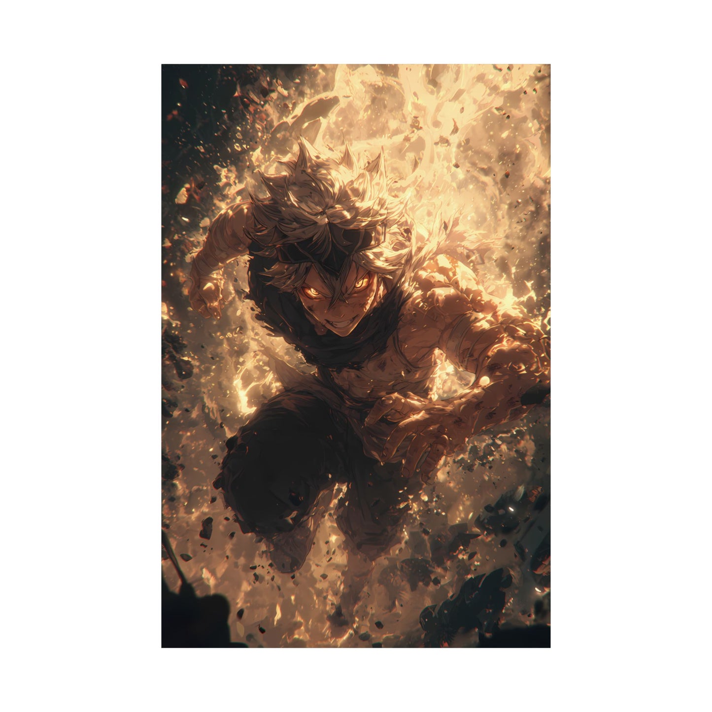 Black Clover Asta Anime Matte Vertical Poster Wall Art