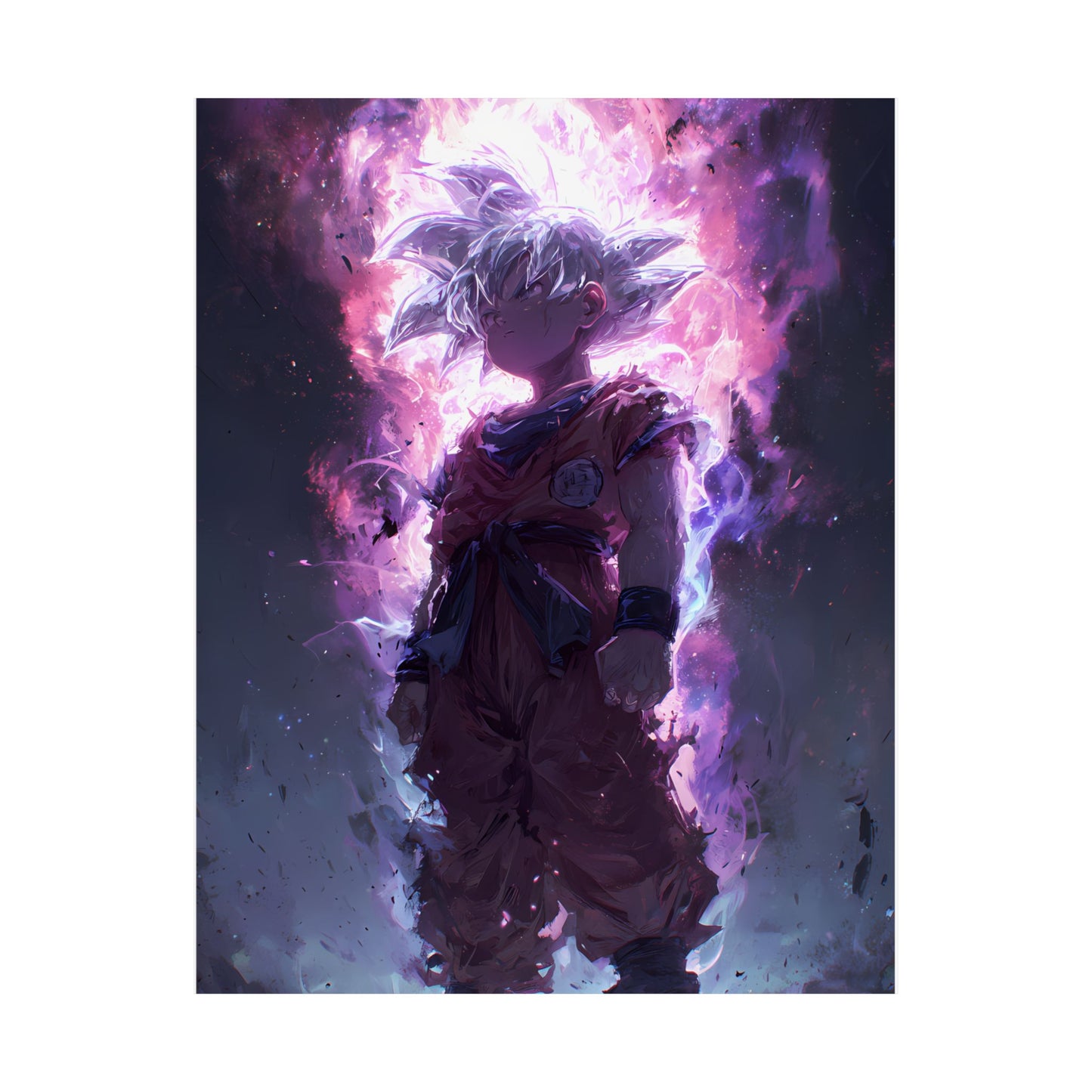 Ultra Instinct Kid Goku, UI Dragon Ball Super Matte Vertical Poster Wall Art
