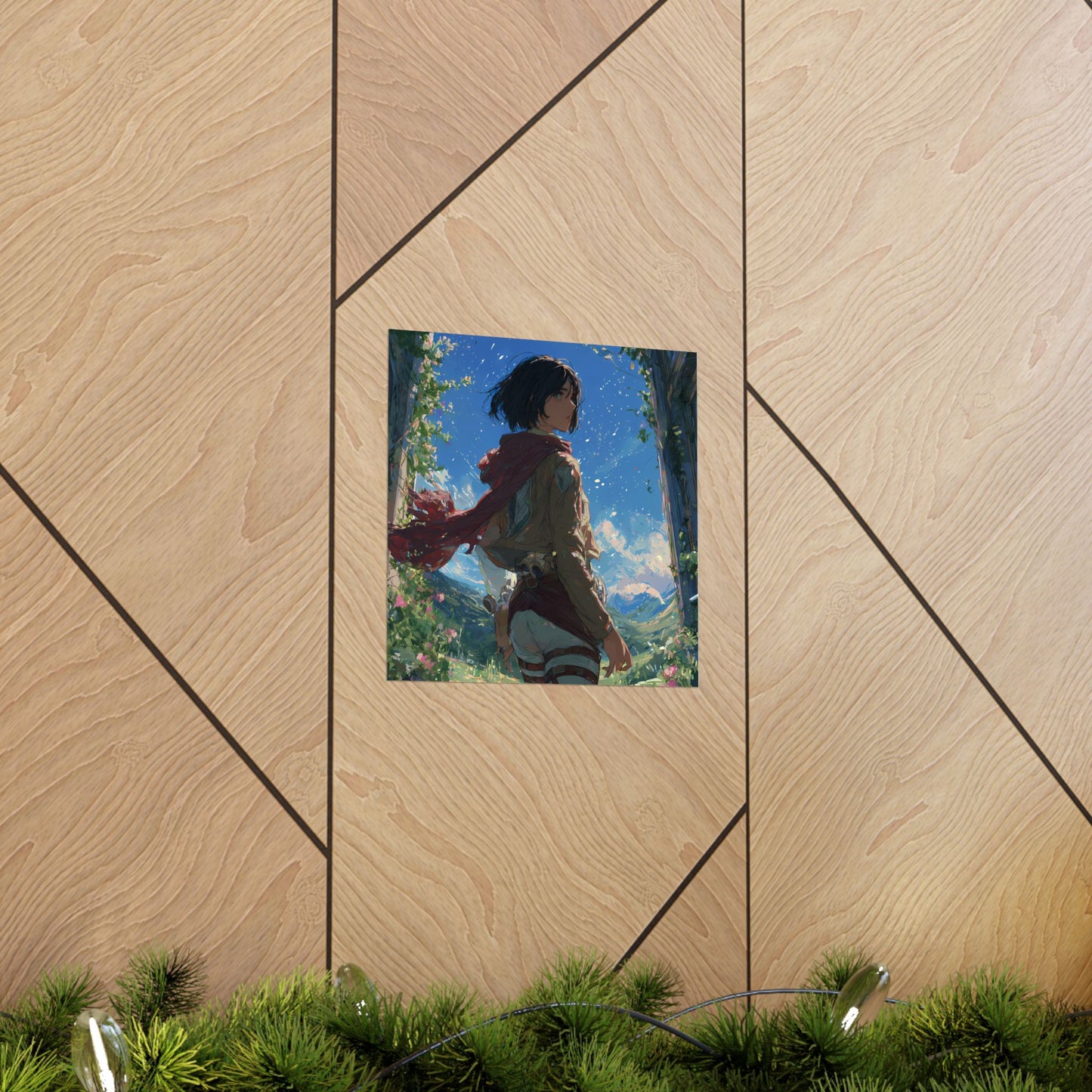 Mikasa Ackerman, Attack On Titan Anime Fan Art Matte Vertical Poster Wall Art