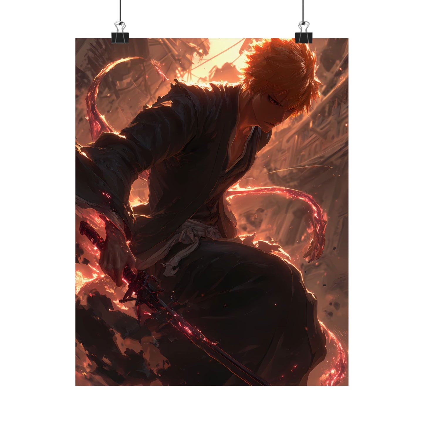 Ichigo Kurosaki Bleach Thousand Year Blood War Anime Matte Vertical Poster Wall Art
