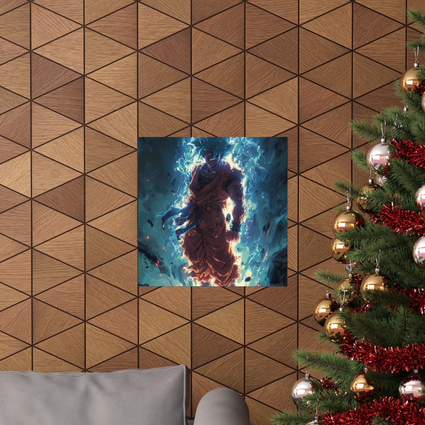 Super Saiyan Blue Goku, Dragon Ball Super Anime Fan Art Matte Vertical Poster Wall Art