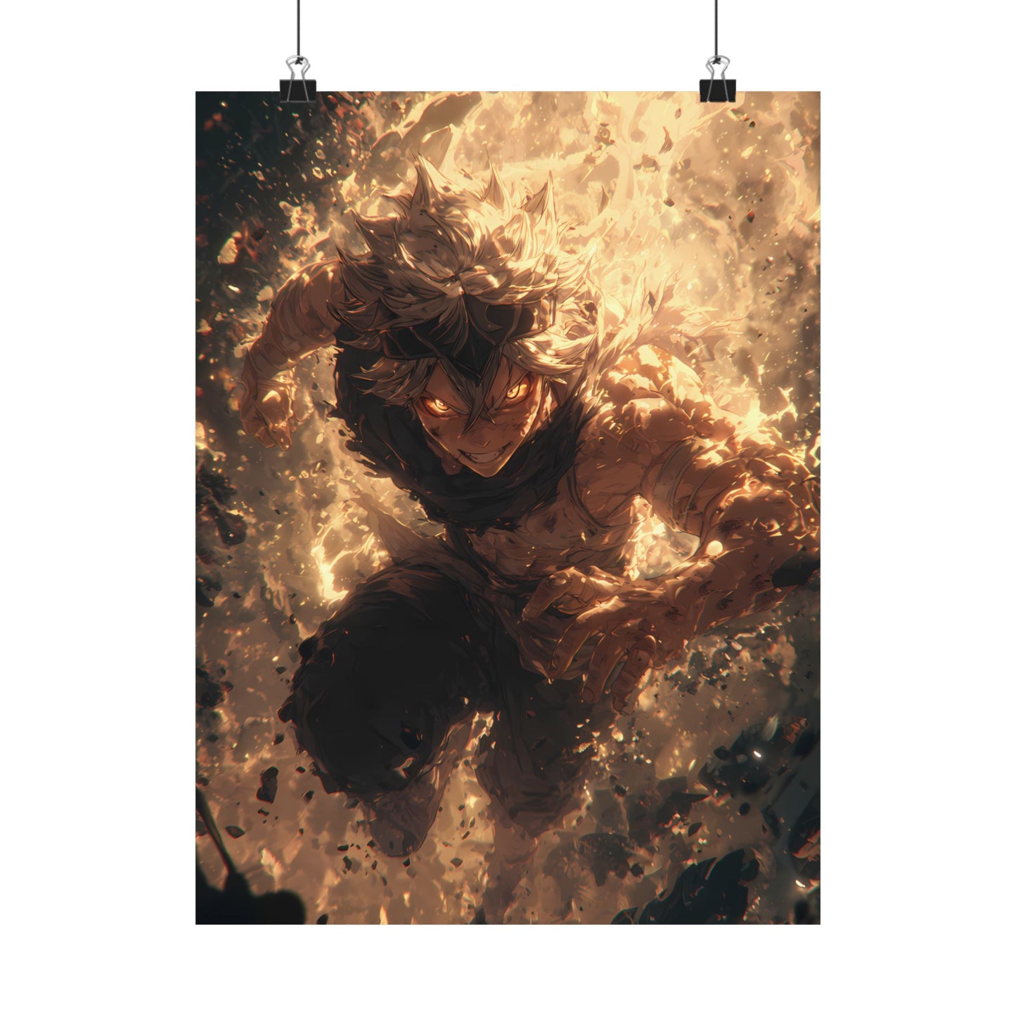 Black Clover Asta Anime Matte Vertical Poster Wall Art