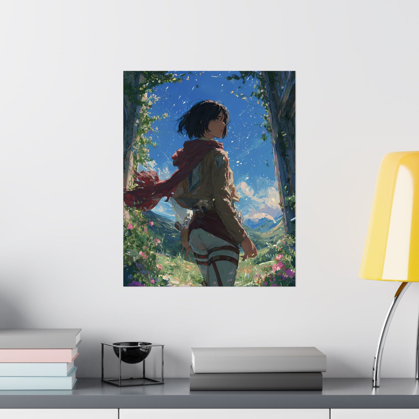 Mikasa Ackerman, Attack On Titan Anime Fan Art Matte Vertical Poster Wall Art