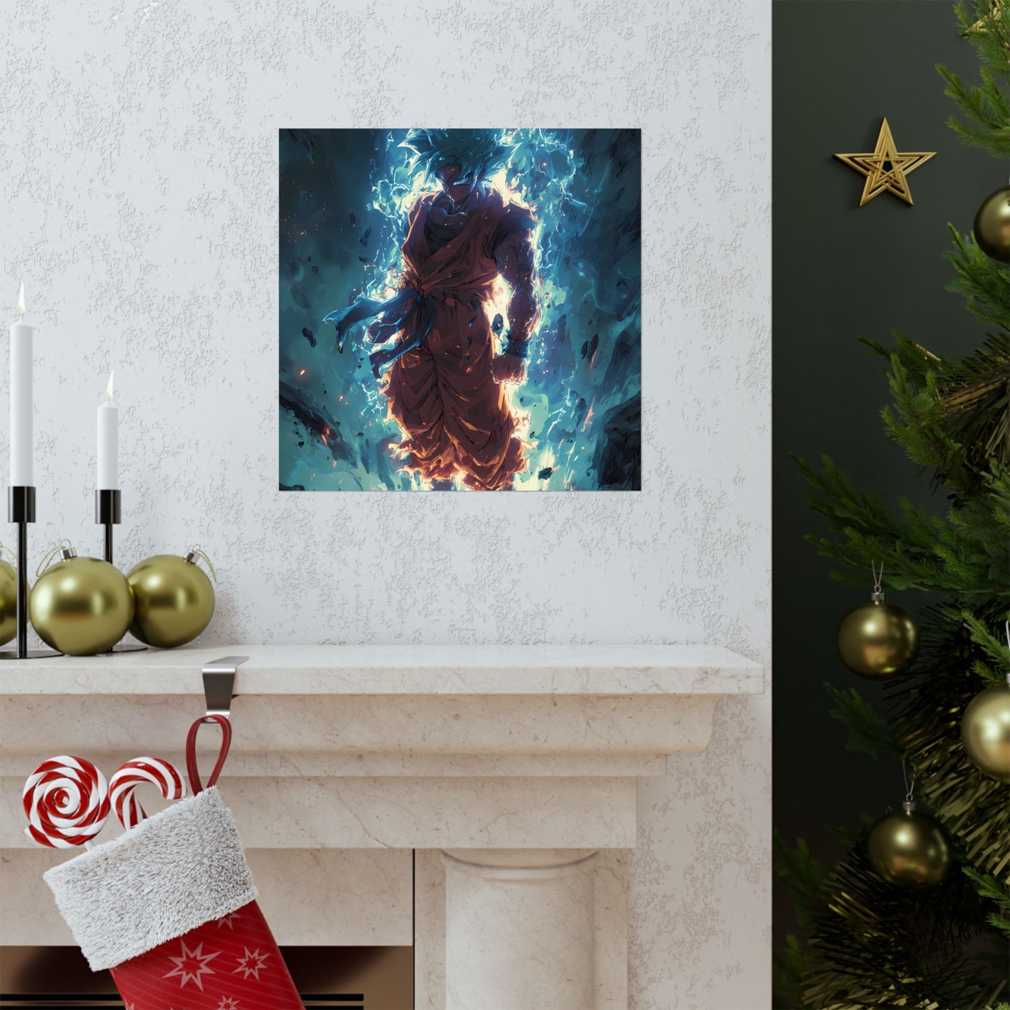 Super Saiyan Blue Goku, Dragon Ball Super Anime Fan Art Matte Vertical Poster Wall Art