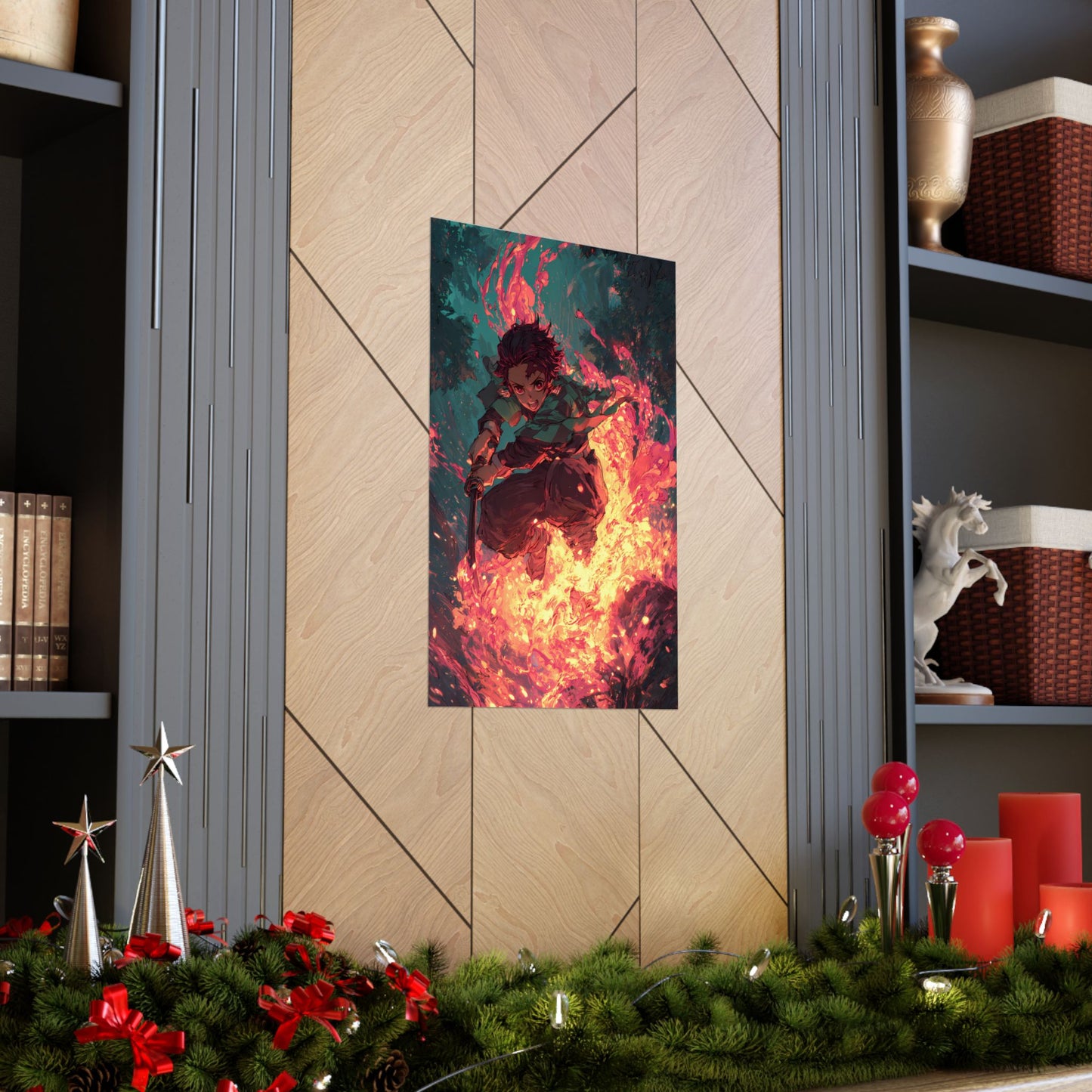 Tanjiro Kamado Hinokami Kagura, Demon Slayer Anime Matte Vertical Poster Wall Art