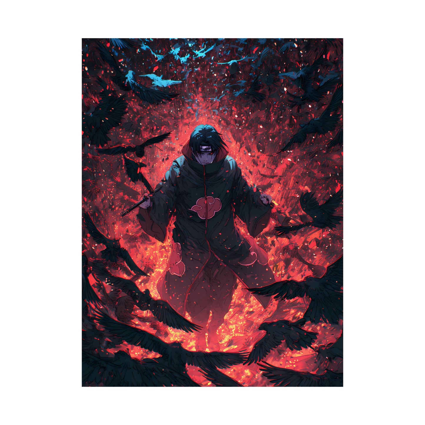 Itachi Uchiha, Tsukuyomi Naruto Shippuden Anime Fan Art Vertical Poster Wall Art