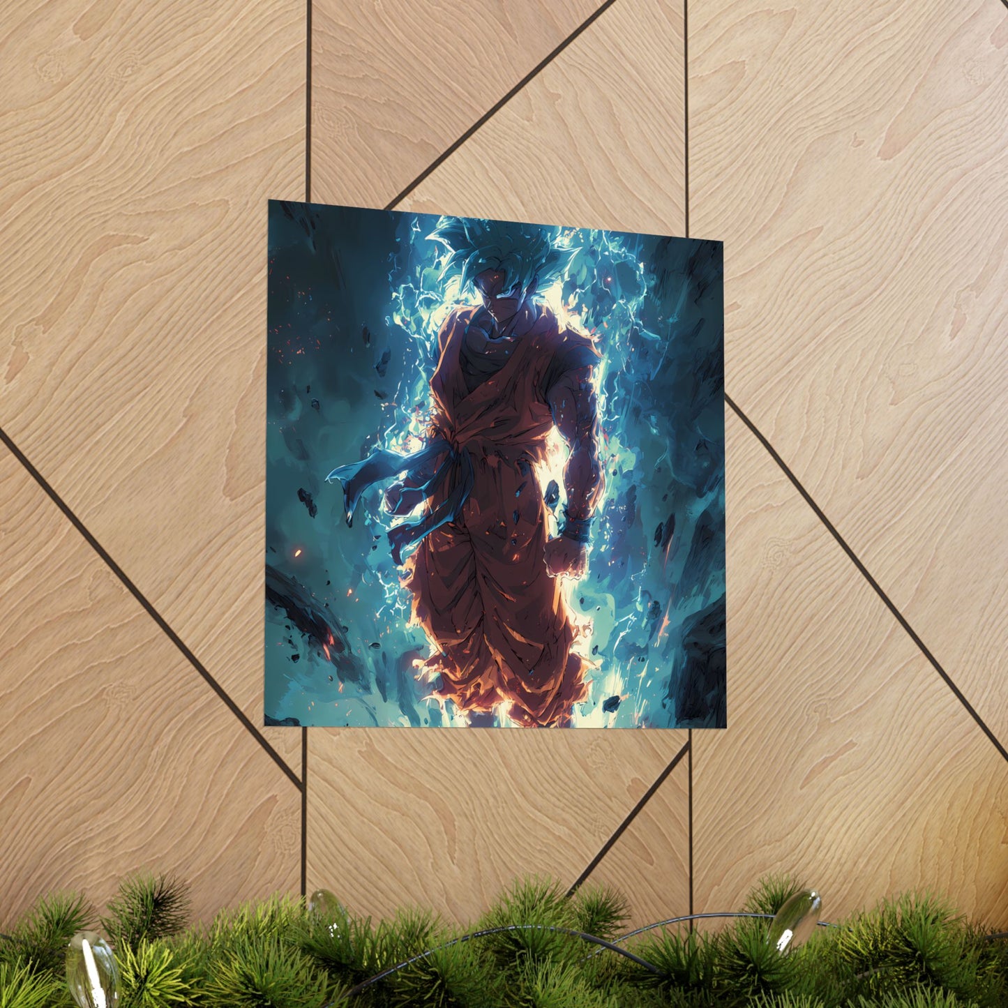 Super Saiyan Blue Goku, Dragon Ball Super Anime Fan Art Matte Vertical Poster Wall Art