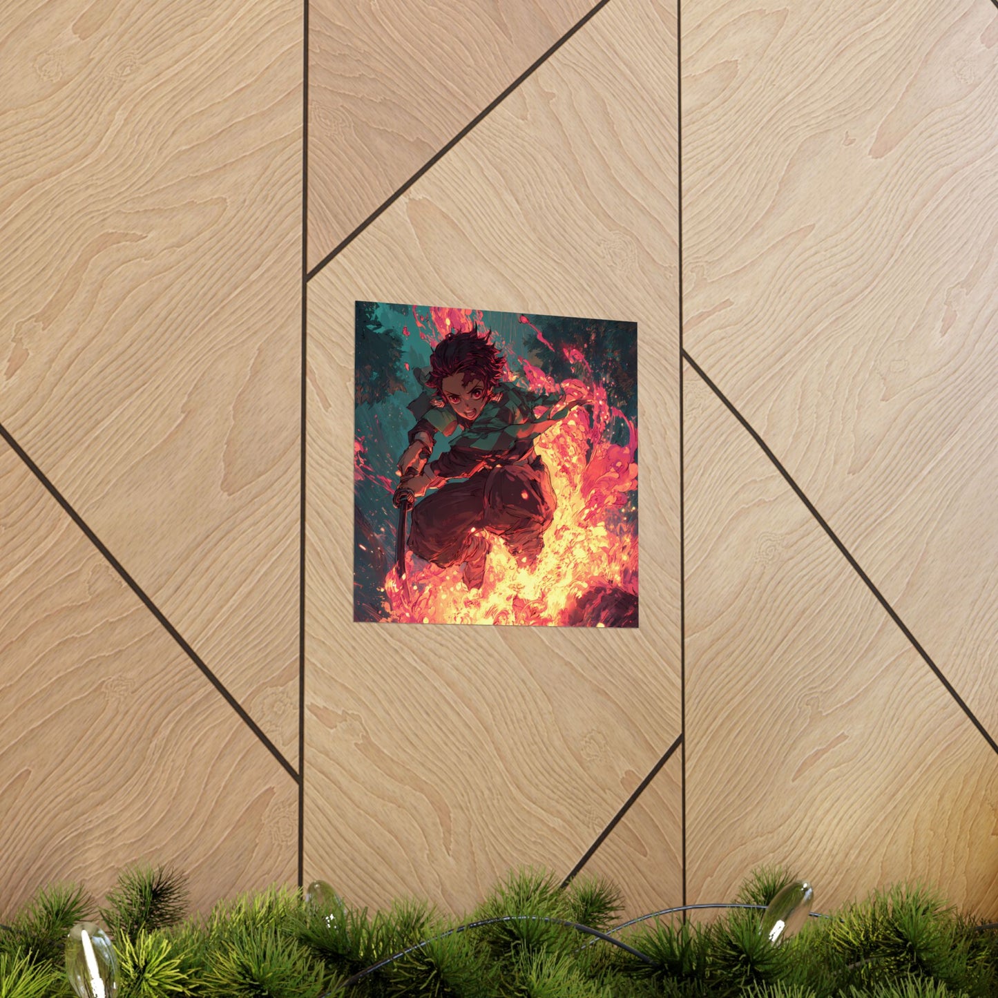 Tanjiro Kamado Hinokami Kagura, Demon Slayer Anime Matte Vertical Poster Wall Art
