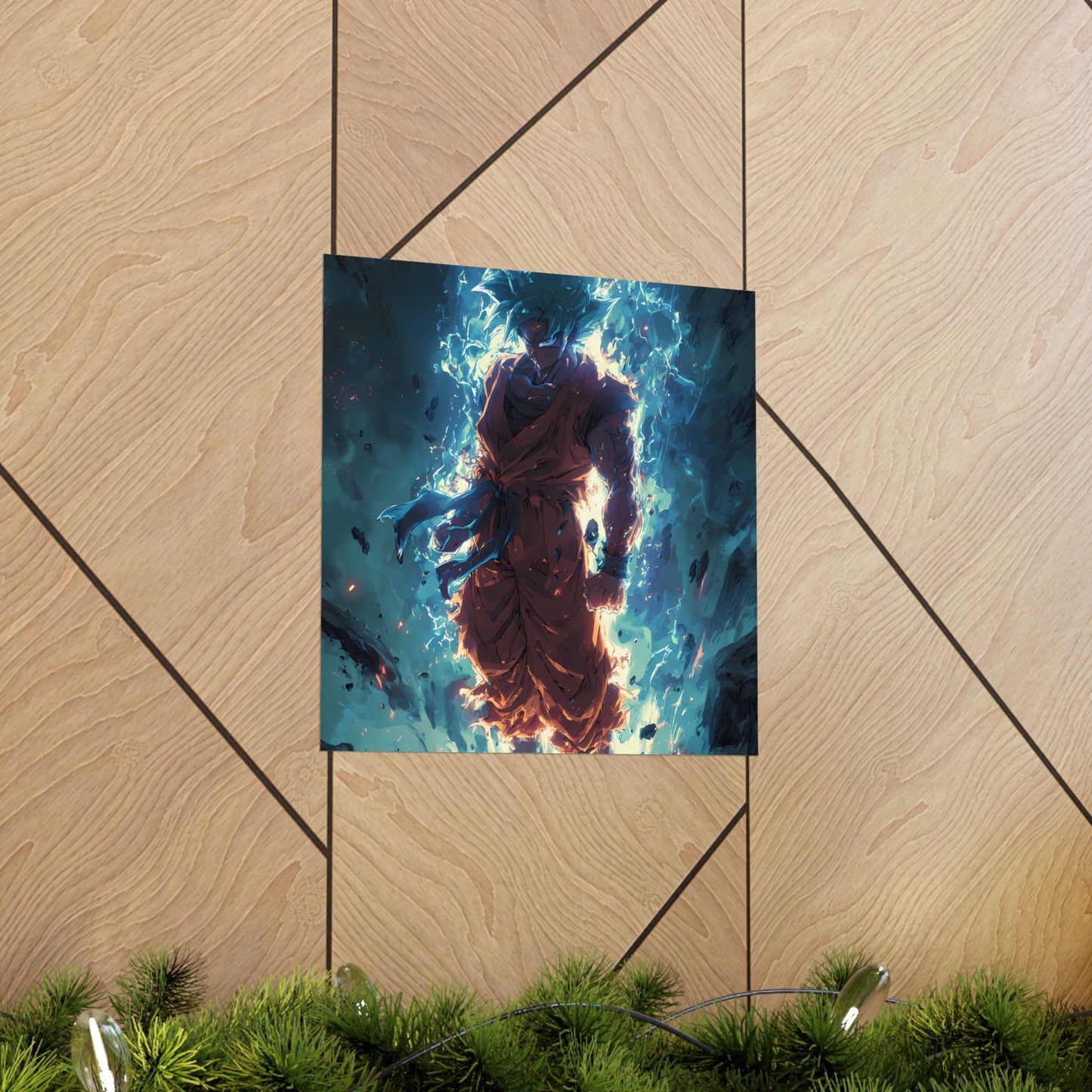 Super Saiyan Blue Goku, Dragon Ball Super Anime Fan Art Matte Vertical Poster Wall Art