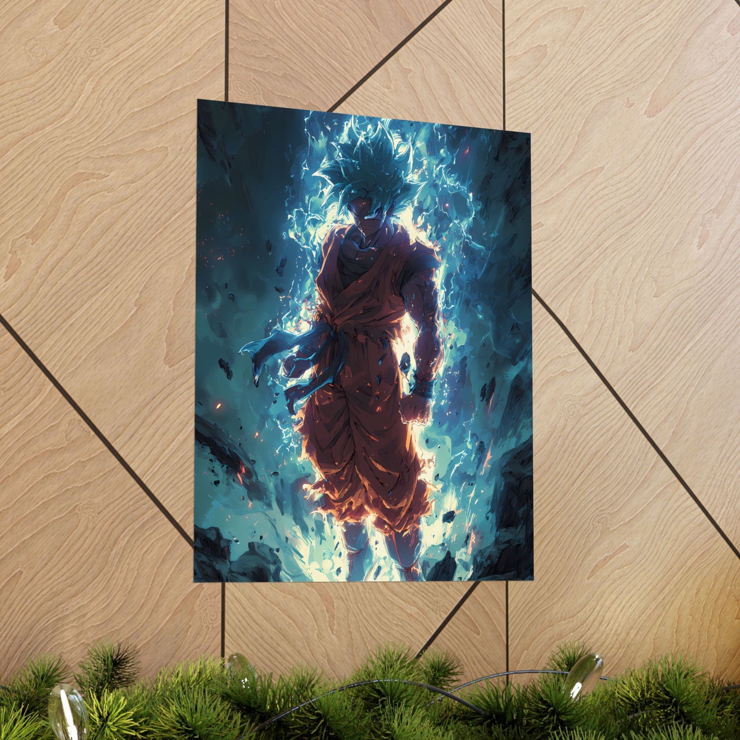 Super Saiyan Blue Goku, Dragon Ball Super Anime Fan Art Matte Vertical Poster Wall Art