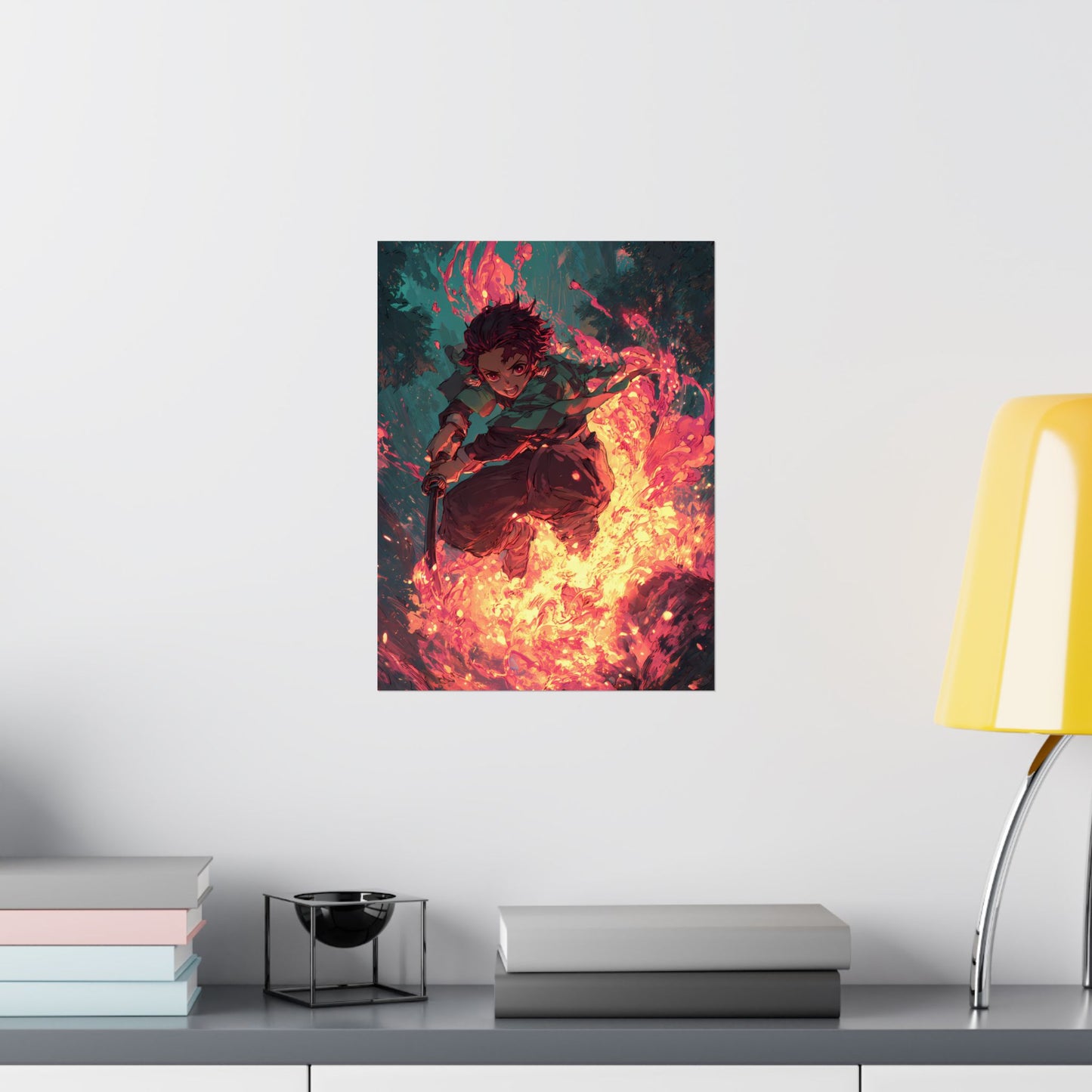 Tanjiro Kamado Hinokami Kagura, Demon Slayer Anime Matte Vertical Poster Wall Art