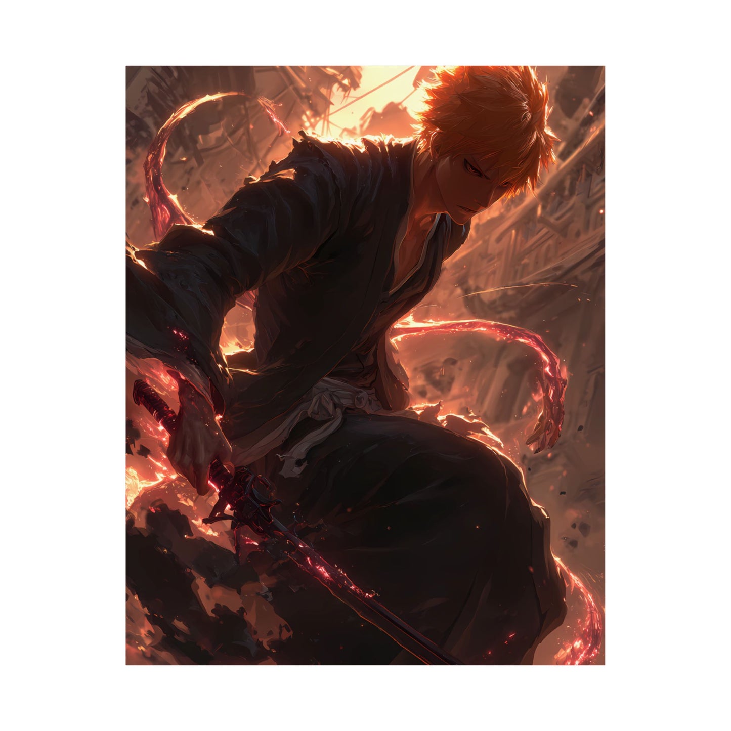 Ichigo Kurosaki Bleach Thousand Year Blood War Anime Matte Vertical Poster Wall Art