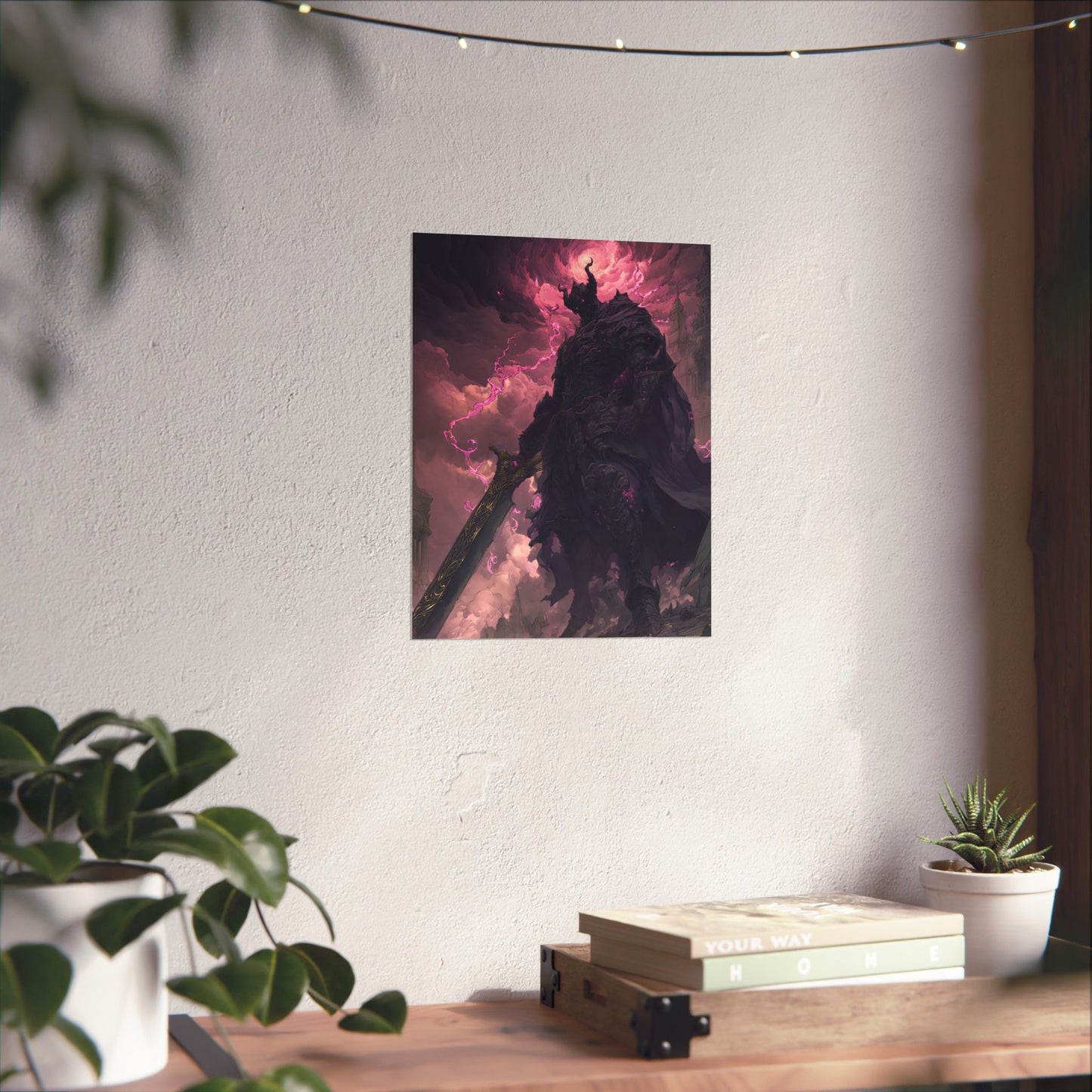 Dark Elemental Knight, Original Anime Art Matte Vertical Poster Wall Art