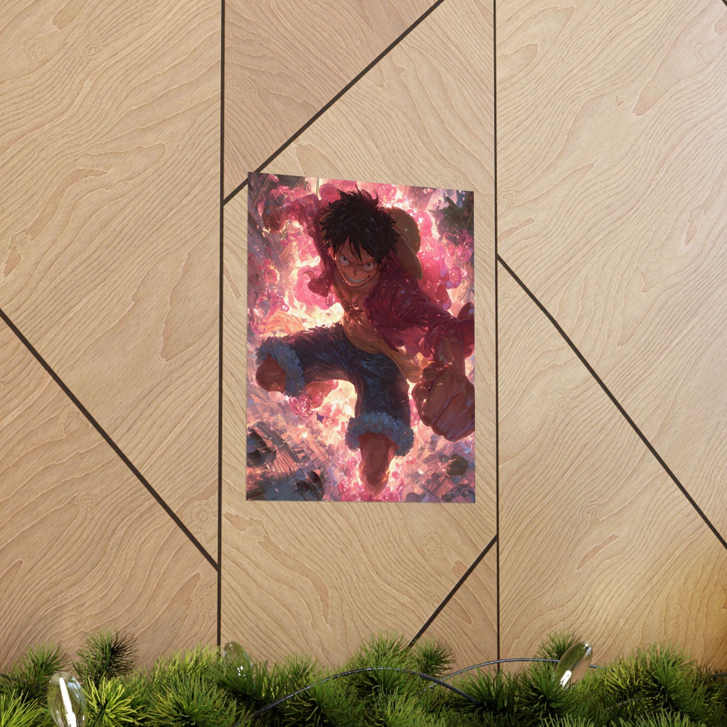 Monkey D. Luffy, One Piece Anime Gomu Gomu No Mi Matte Vertical Poster Wall Art