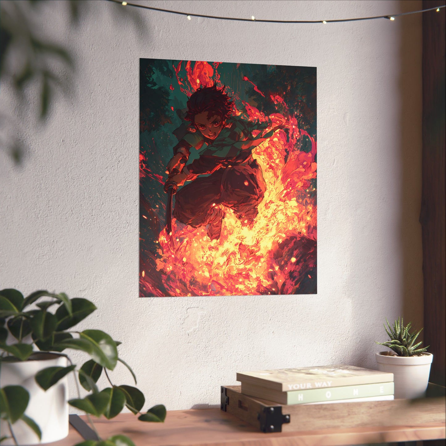 Tanjiro Kamado Hinokami Kagura, Demon Slayer Anime Matte Vertical Poster Wall Art