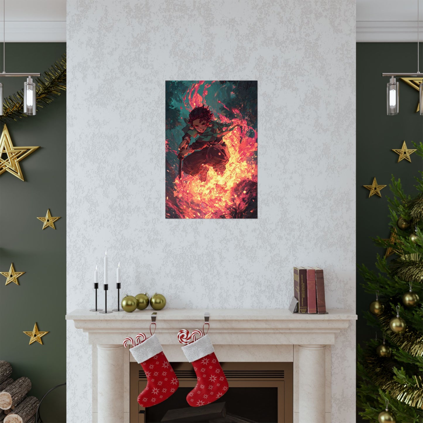 Tanjiro Kamado Hinokami Kagura, Demon Slayer Anime Matte Vertical Poster Wall Art
