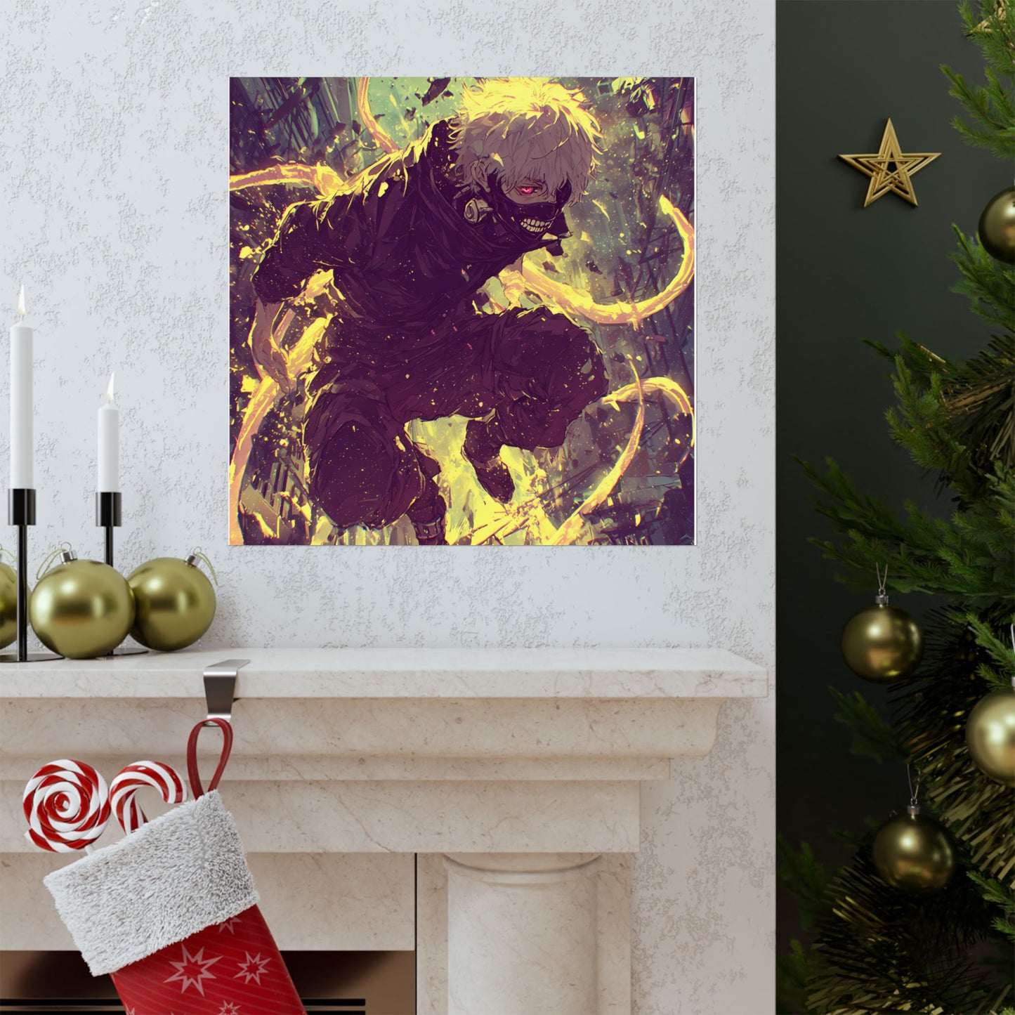Tokyo Ghoul One Eyed Ghoul Kaneki Ken Anime Fan Art Matte Vertical Poster Wall Art