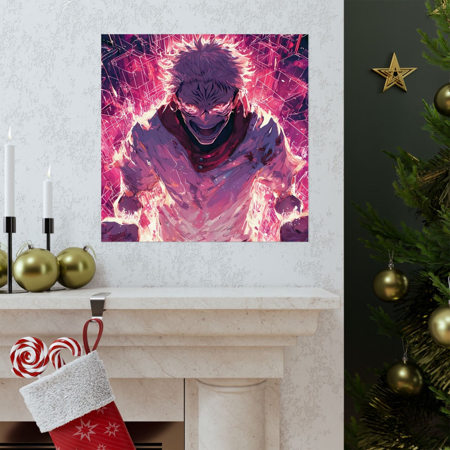 Ryomen Sukuna, Jujutsu Kaisen Anime Fan Art Vertical Poster Wall Art