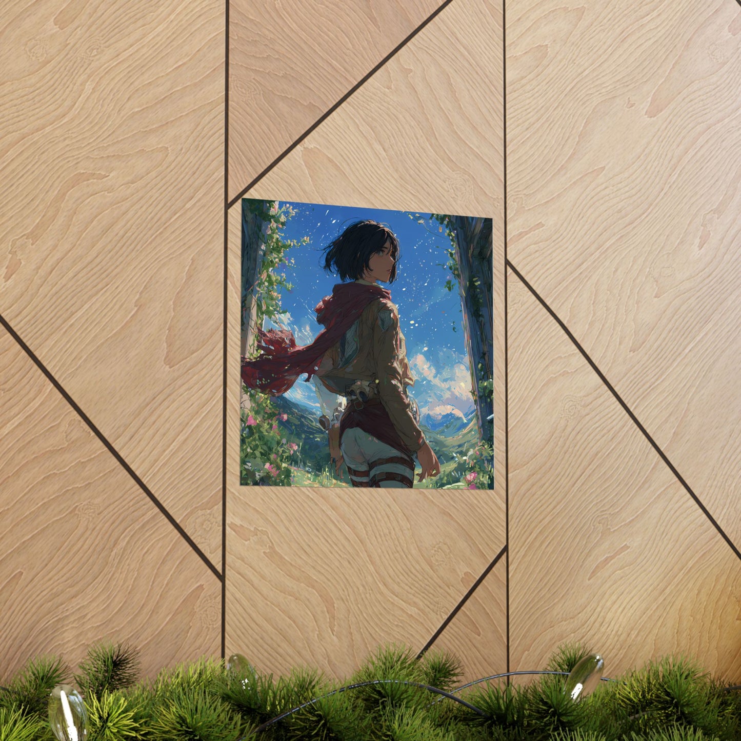 Mikasa Ackerman, Attack On Titan Anime Fan Art Matte Vertical Poster Wall Art