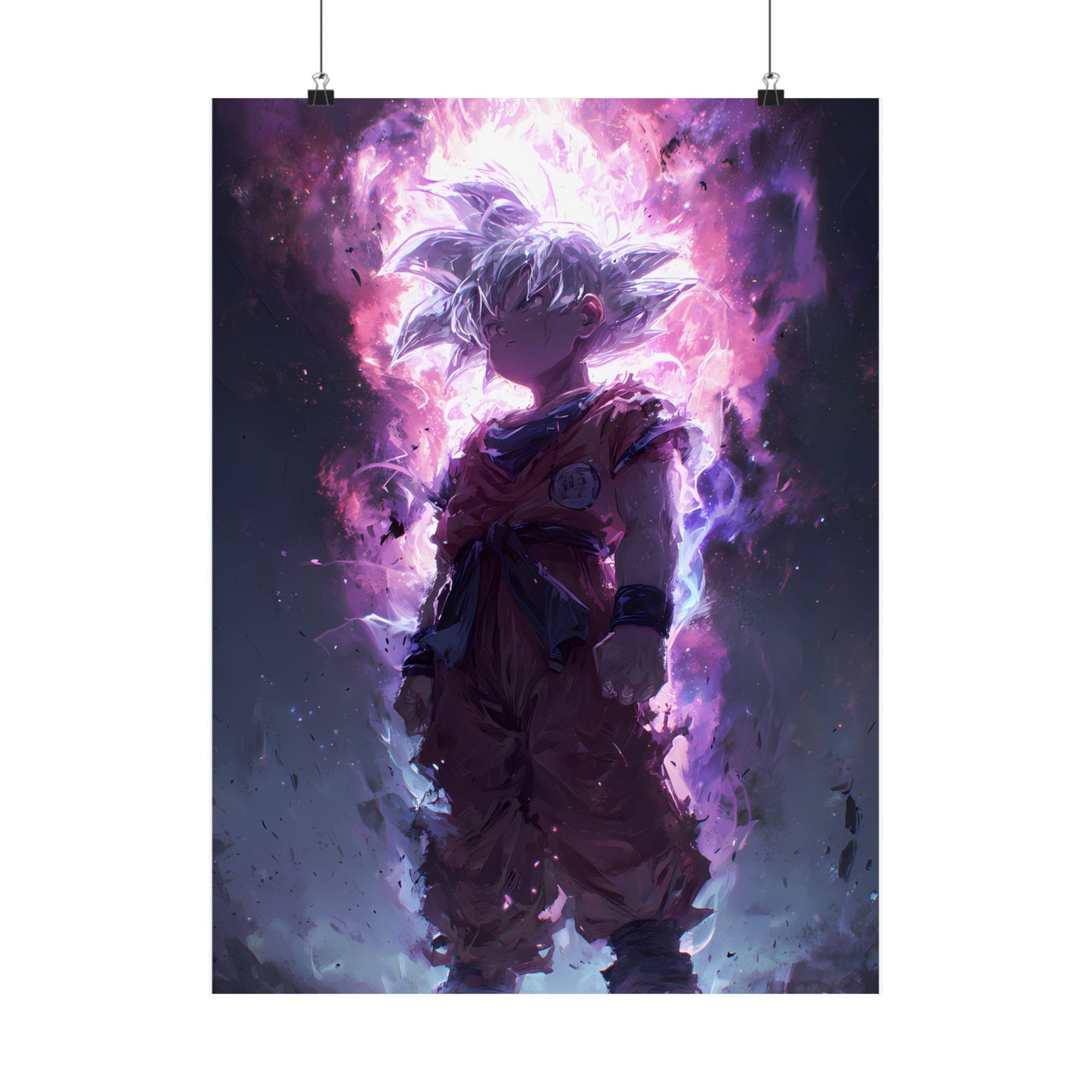 Ultra Instinct Kid Goku, UI Dragon Ball Super Matte Vertical Poster Wall Art