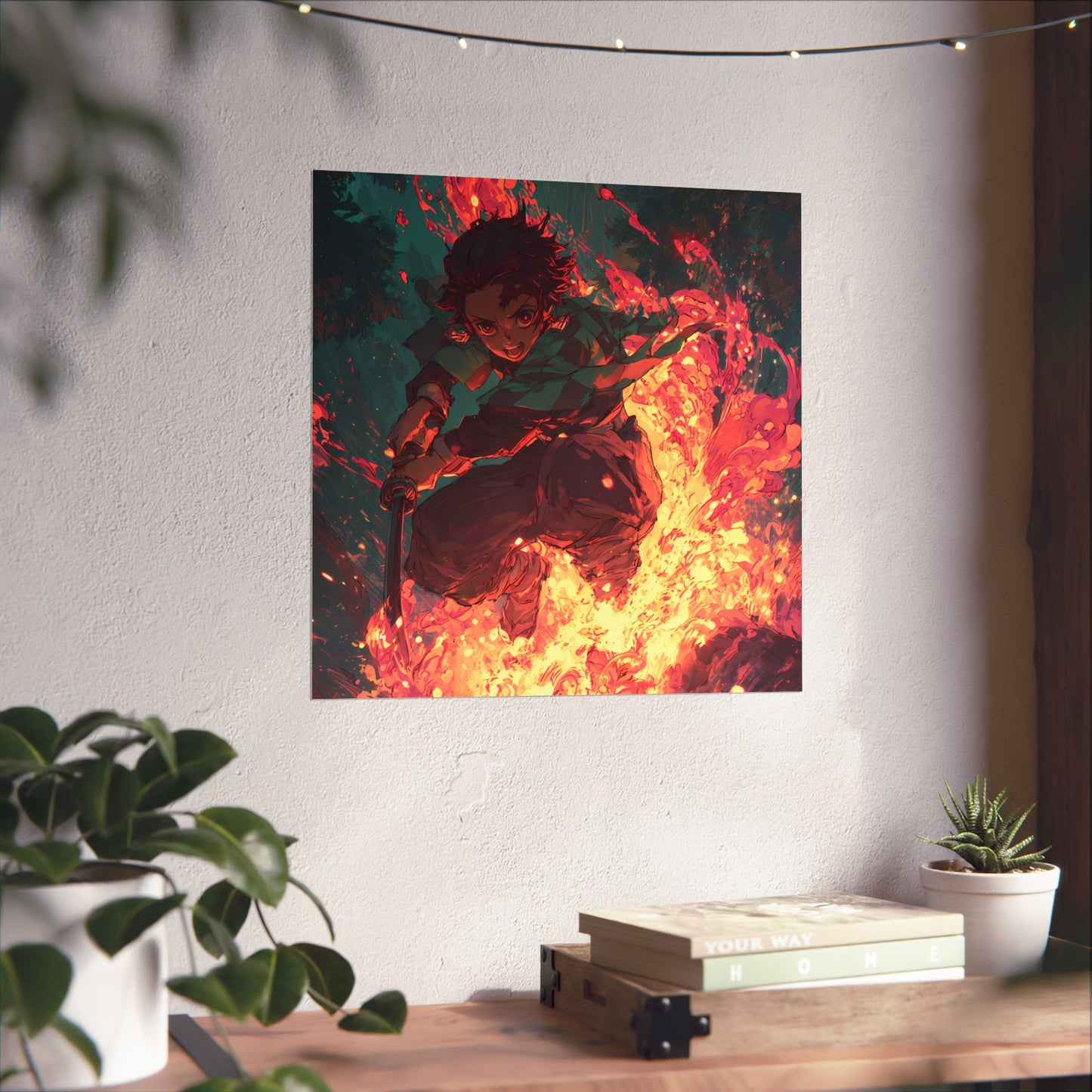 Tanjiro Kamado Hinokami Kagura, Demon Slayer Anime Matte Vertical Poster Wall Art
