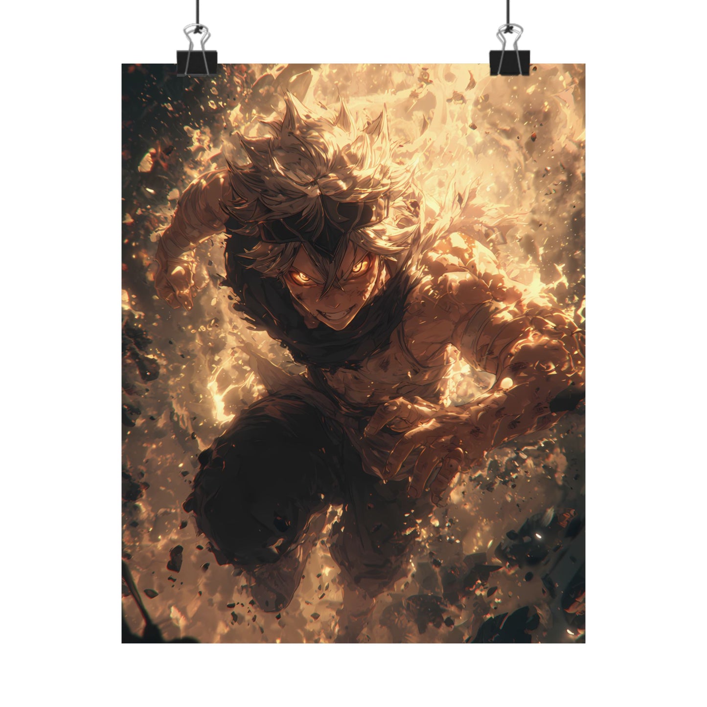 Black Clover Asta Anime Matte Vertical Poster Wall Art