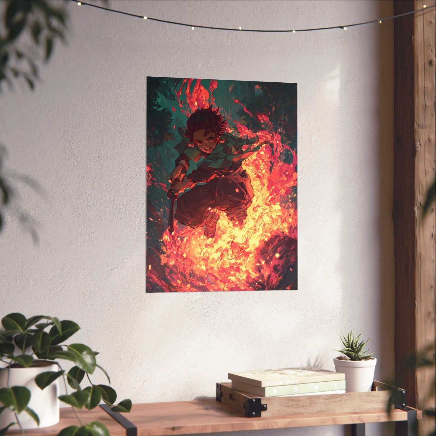 Tanjiro Kamado Hinokami Kagura, Demon Slayer Anime Matte Vertical Poster Wall Art