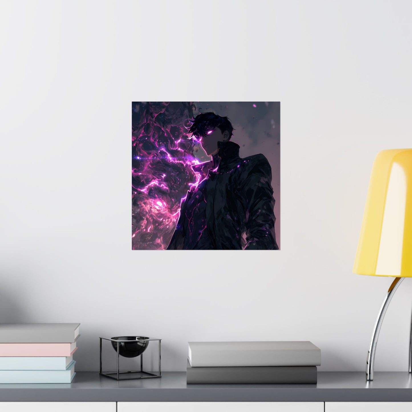 Solo Leveling Sung Jinwoo Shadow Monarch Anime Fan Art Matte Vertical Poster Wall Art