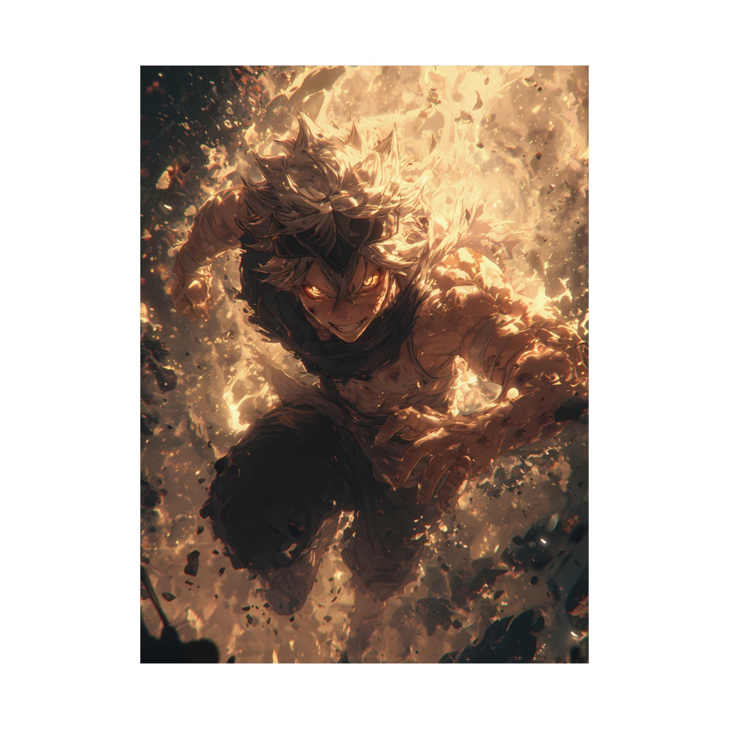 Black Clover Asta Anime Matte Vertical Poster Wall Art
