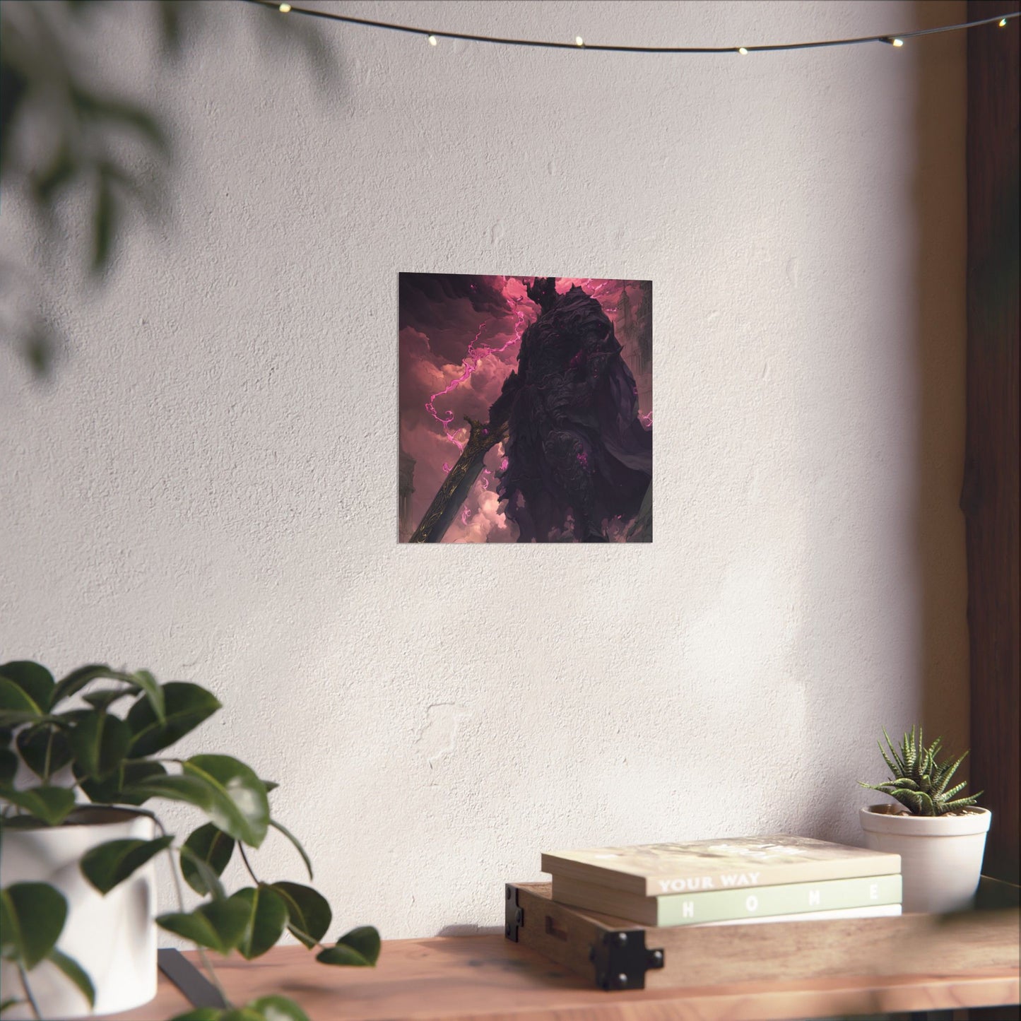 Dark Elemental Knight, Original Anime Art Matte Vertical Poster Wall Art