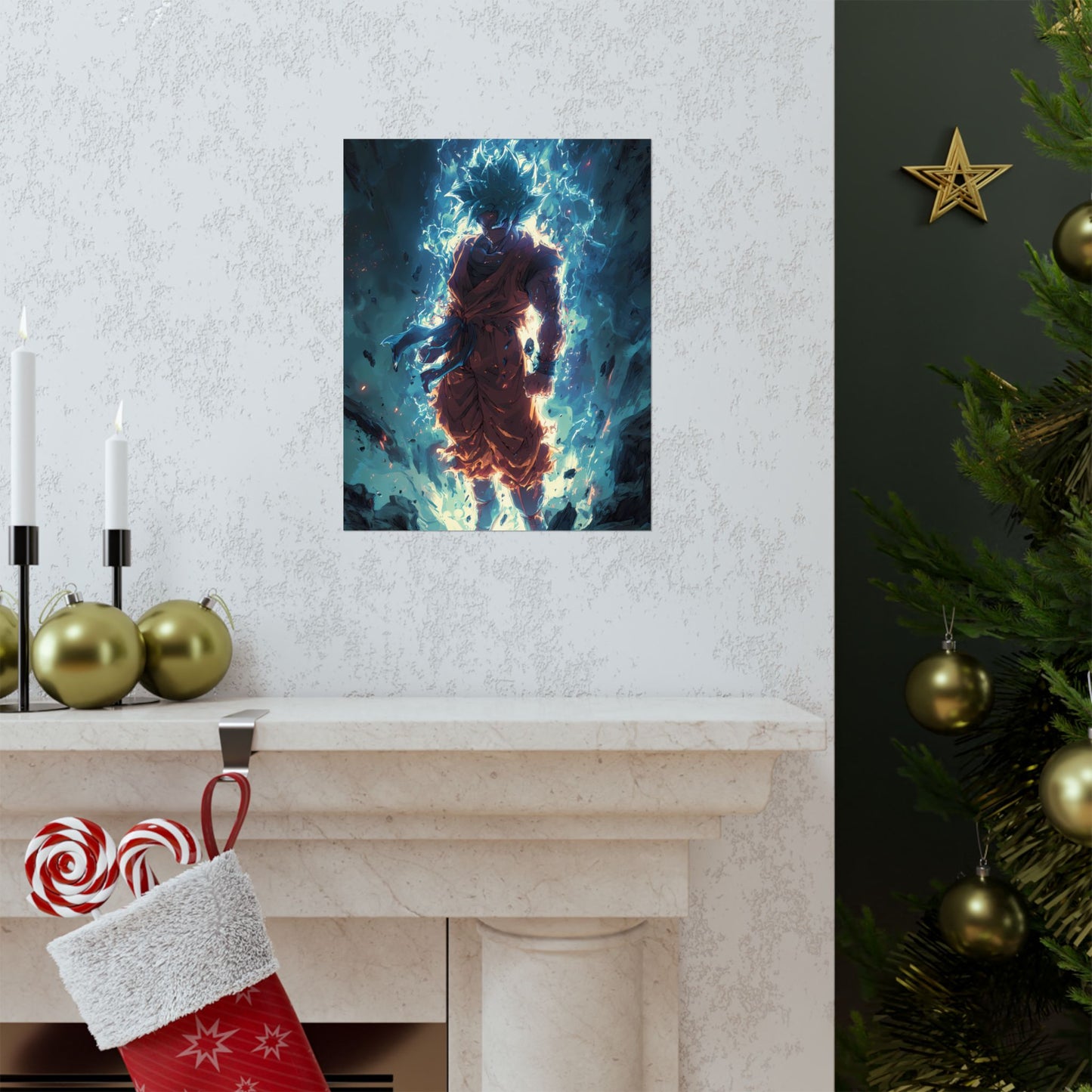 Super Saiyan Blue Goku, Dragon Ball Super Anime Fan Art Matte Vertical Poster Wall Art