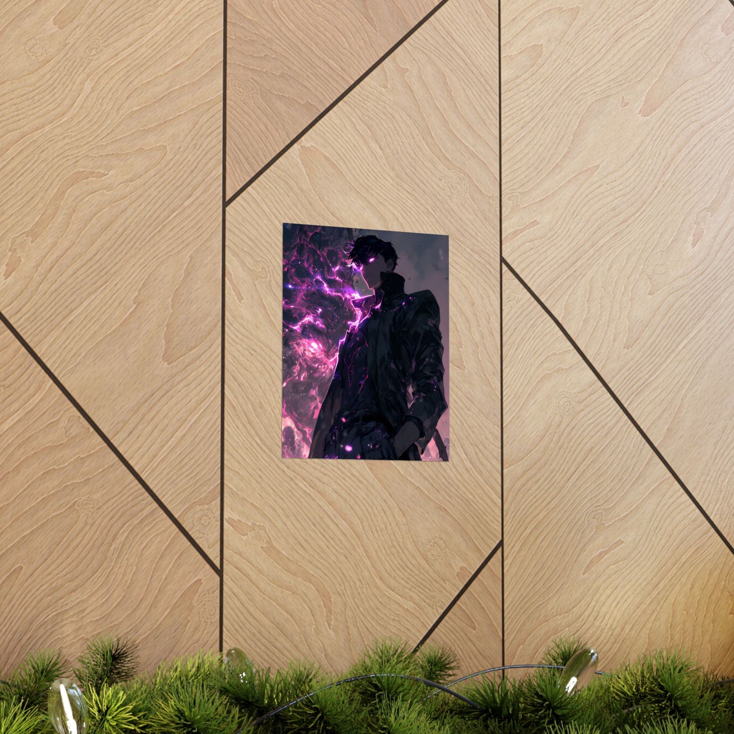 Solo Leveling Sung Jinwoo Shadow Monarch Anime Fan Art Matte Vertical Poster Wall Art