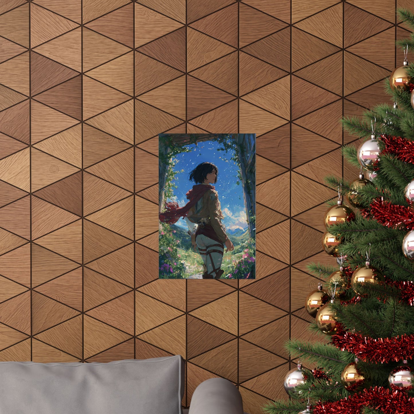 Mikasa Ackerman, Attack On Titan Anime Fan Art Matte Vertical Poster Wall Art